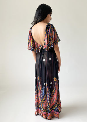 Vintage 1970s Valerie Porr Silk Wrap Dress