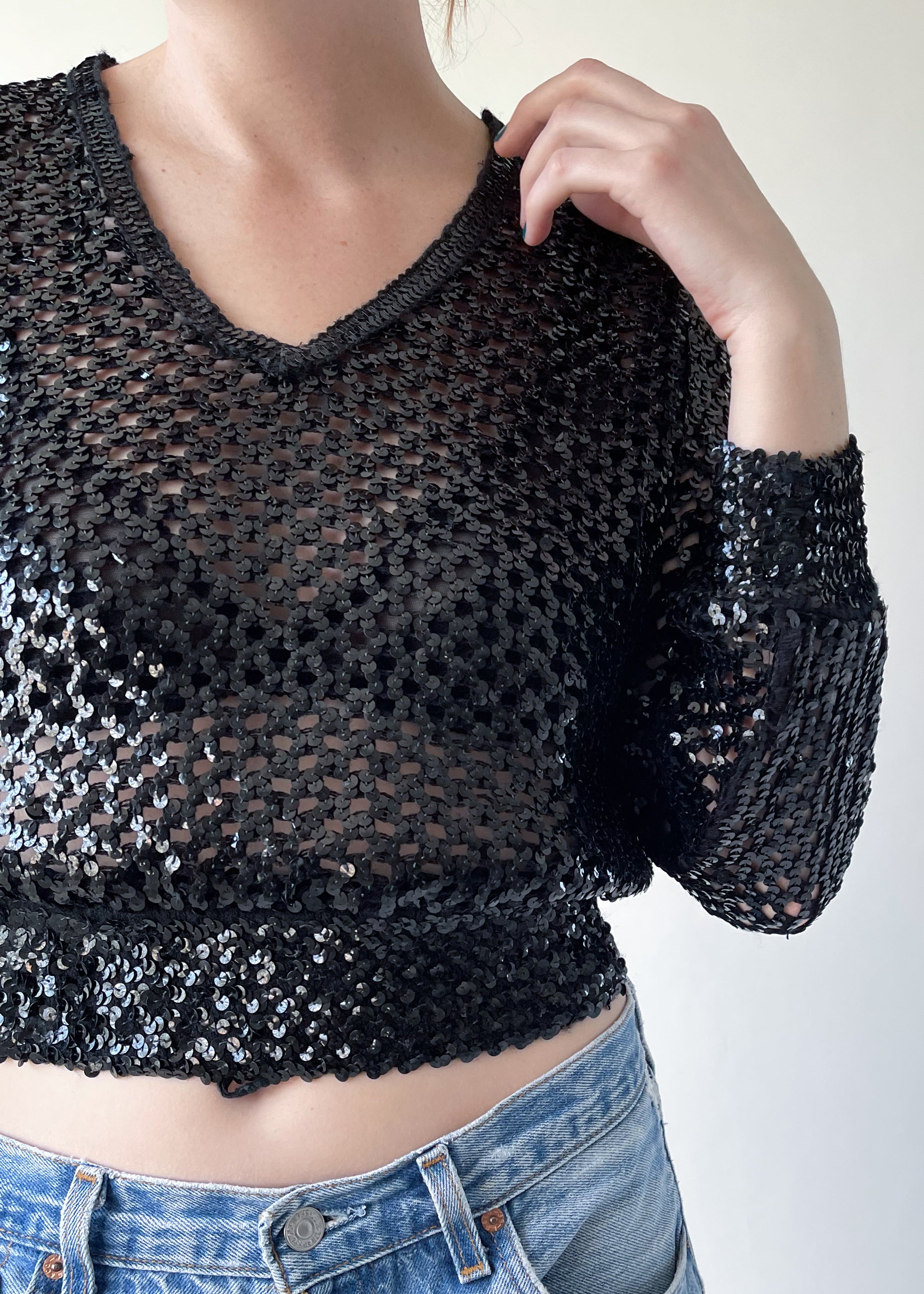 Vintage 1970s Sequined Top