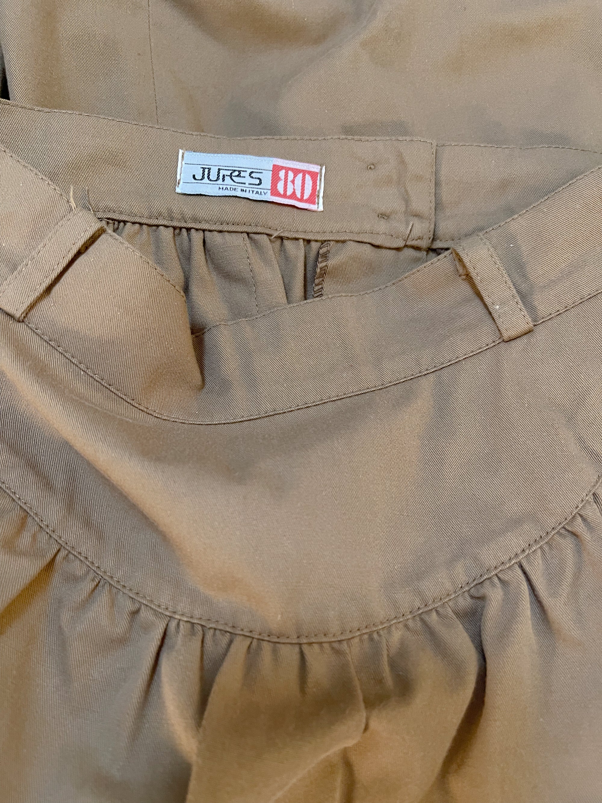 Vintage Italian Khaki Midi Skirt