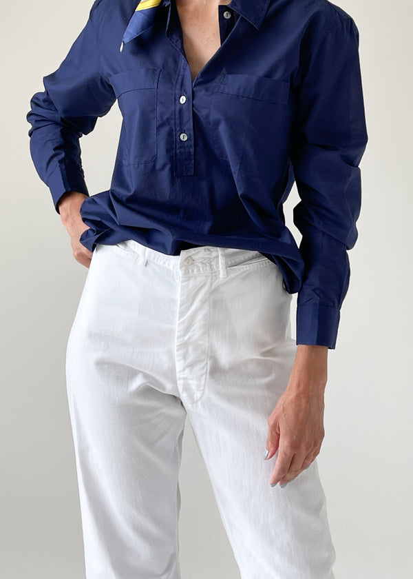 Vintage 1960s White US Navy Sailor Pants - Raleigh Vintage