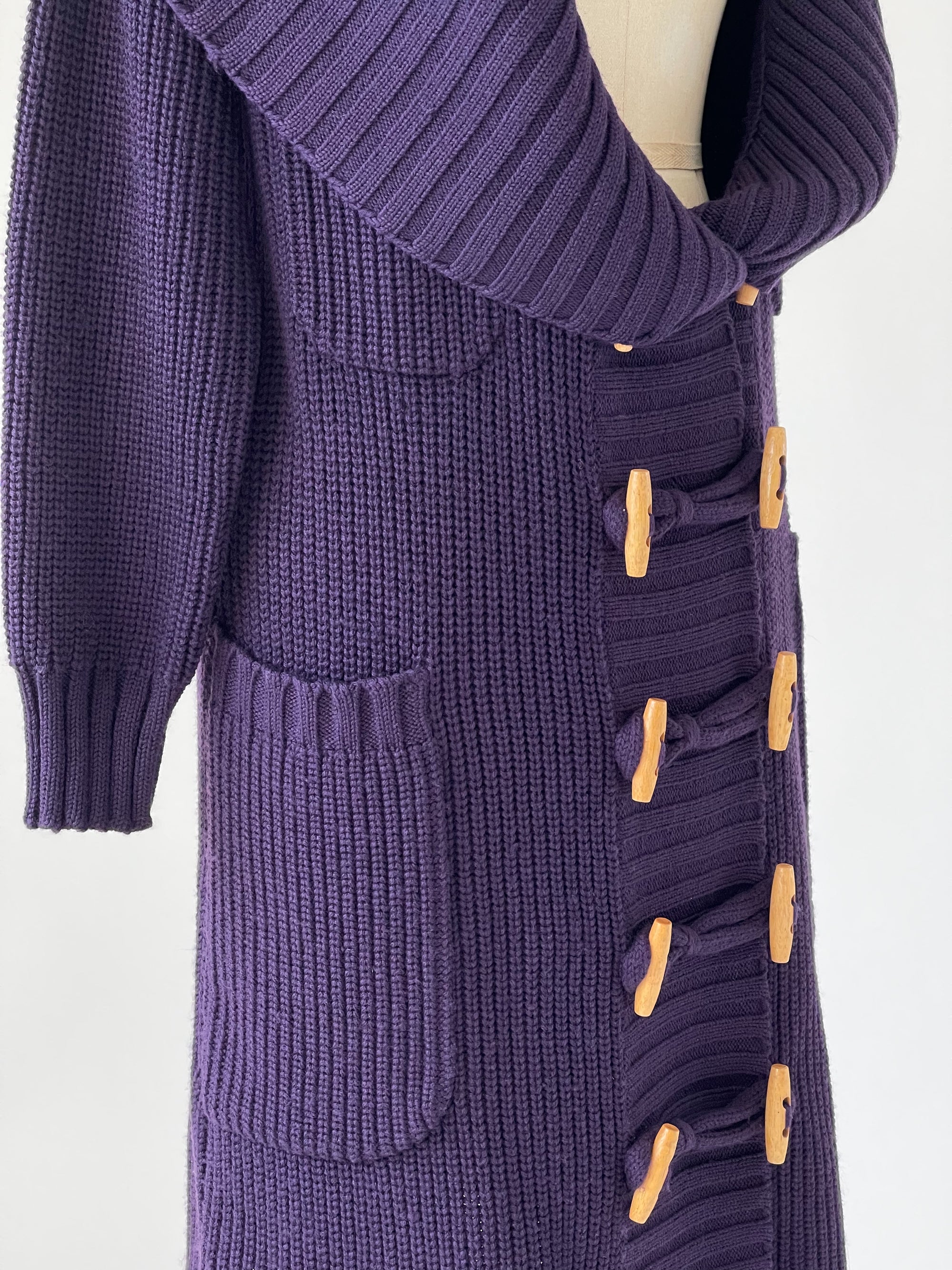 Vintage 1970s YSL Duffle Style Cardigan