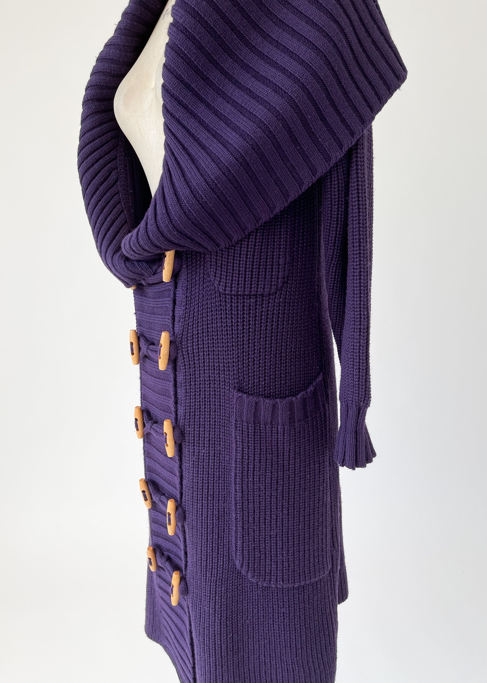 Vintage 1970s YSL Duffle Style Cardigan