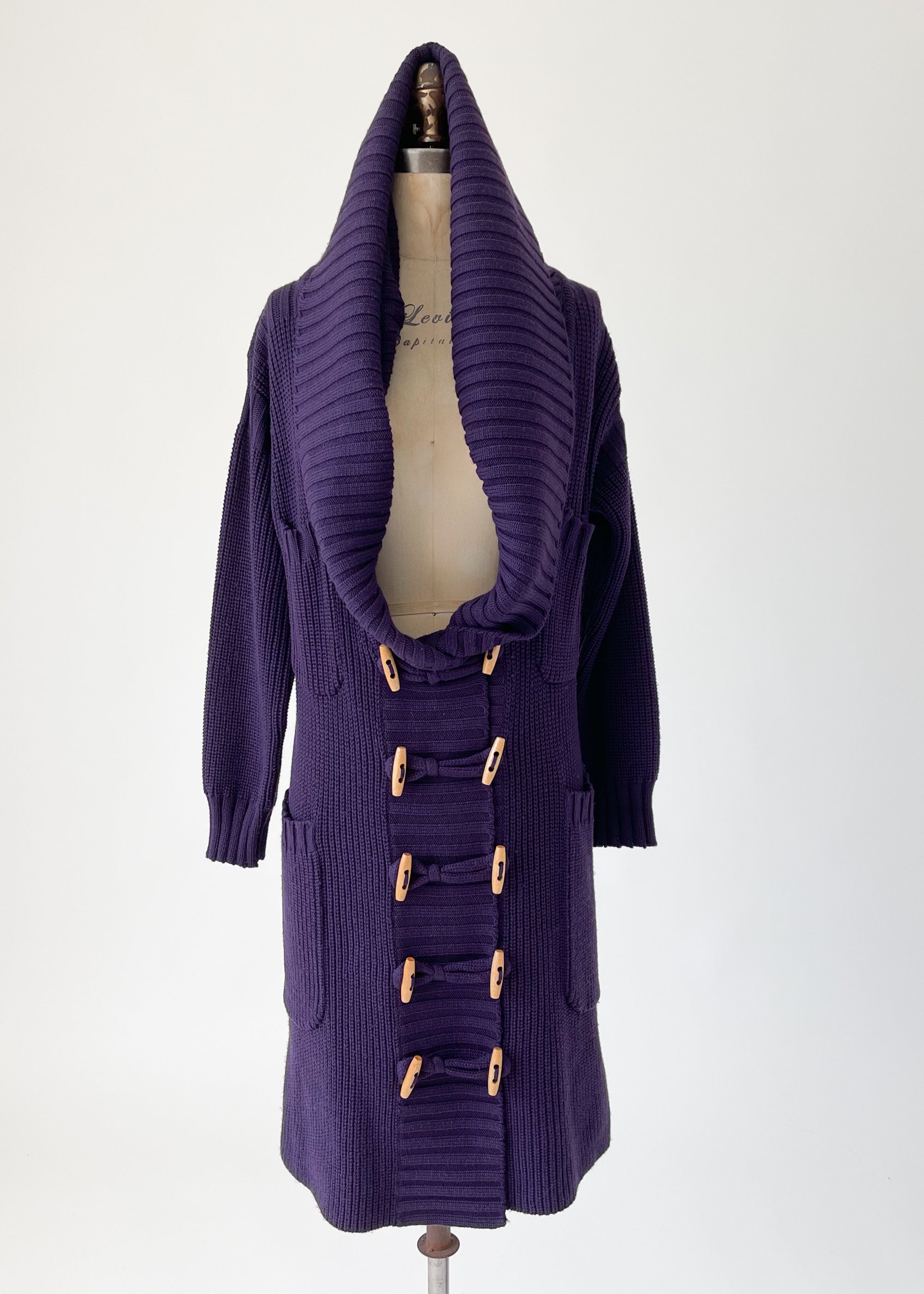 Vintage 1970s YSL Duffle Style Cardigan