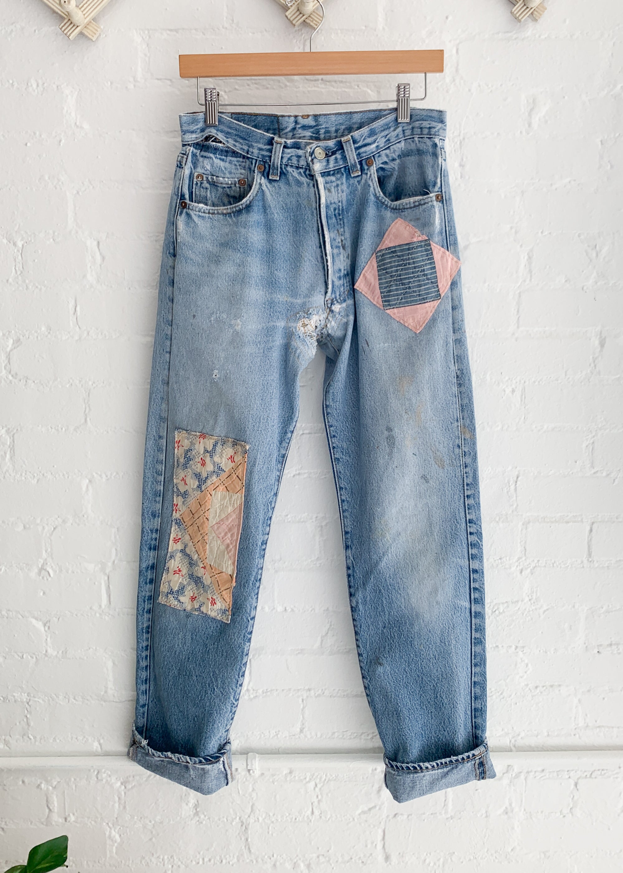 Vintage 1980s Levi's 501 Patched Jeans