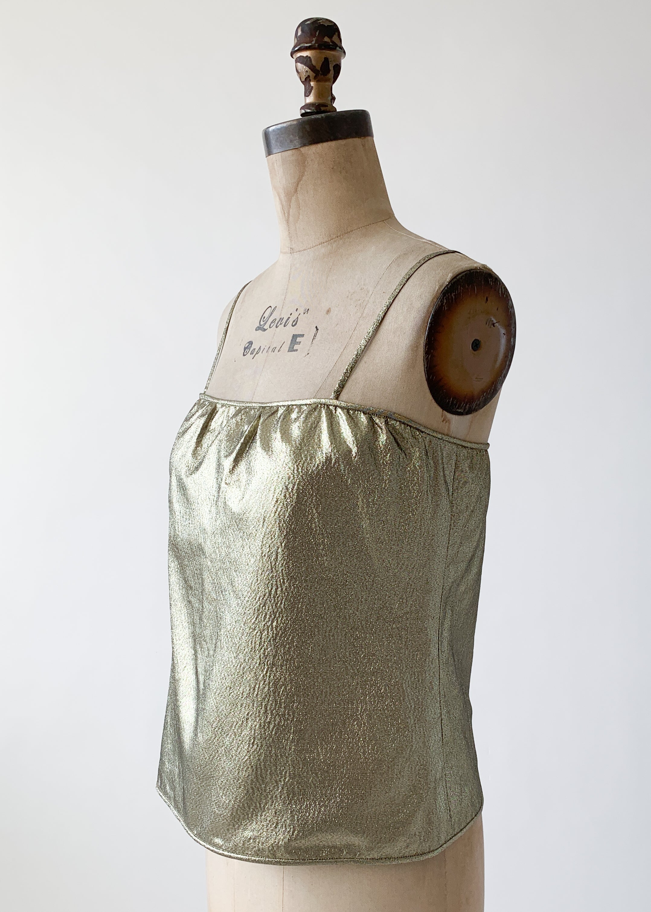 Vintage 1980s Mary McFadden Gold Tank
