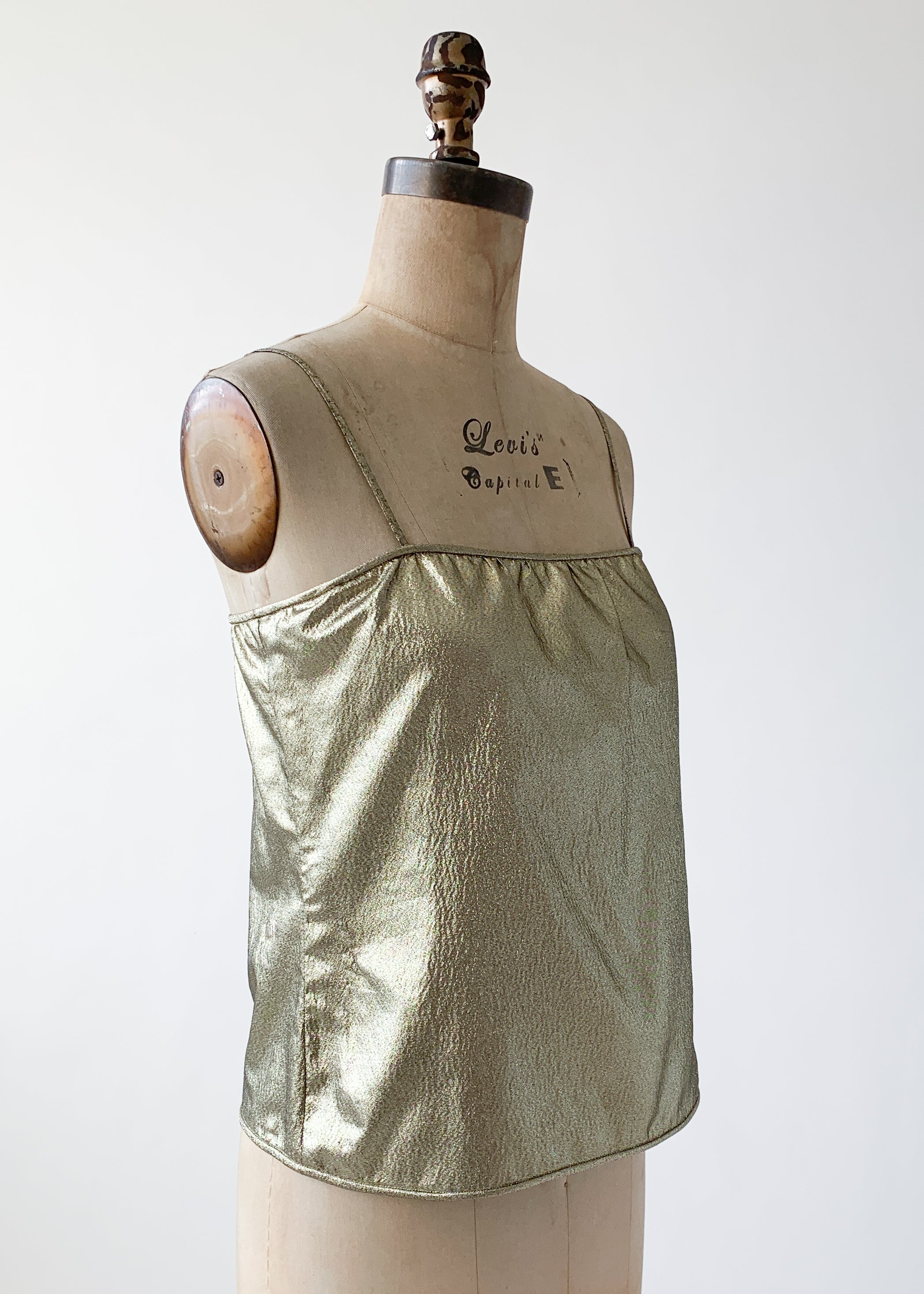 Vintage 1980s Mary McFadden Gold Tank