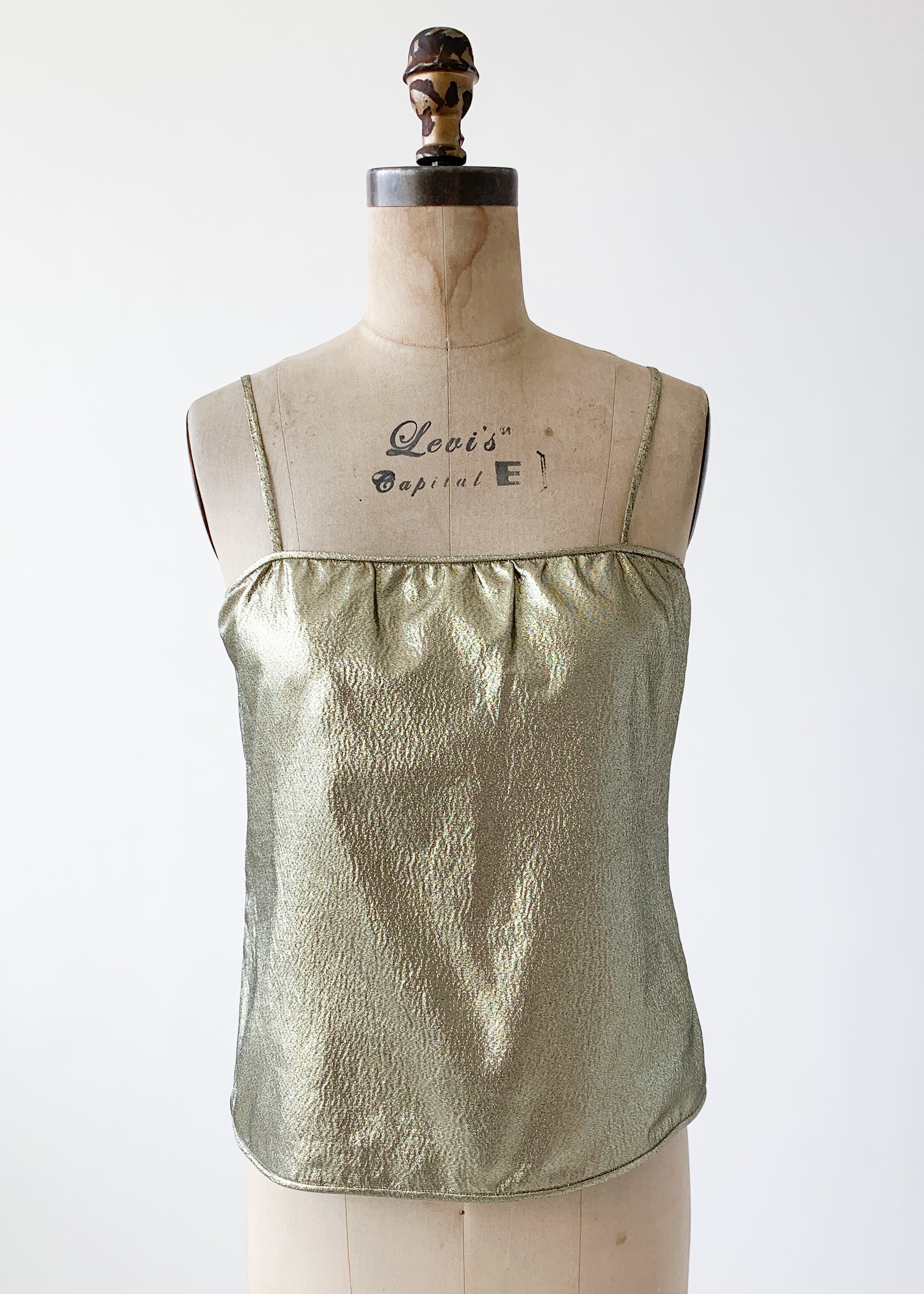 Vintage 1980s Mary McFadden Gold Tank