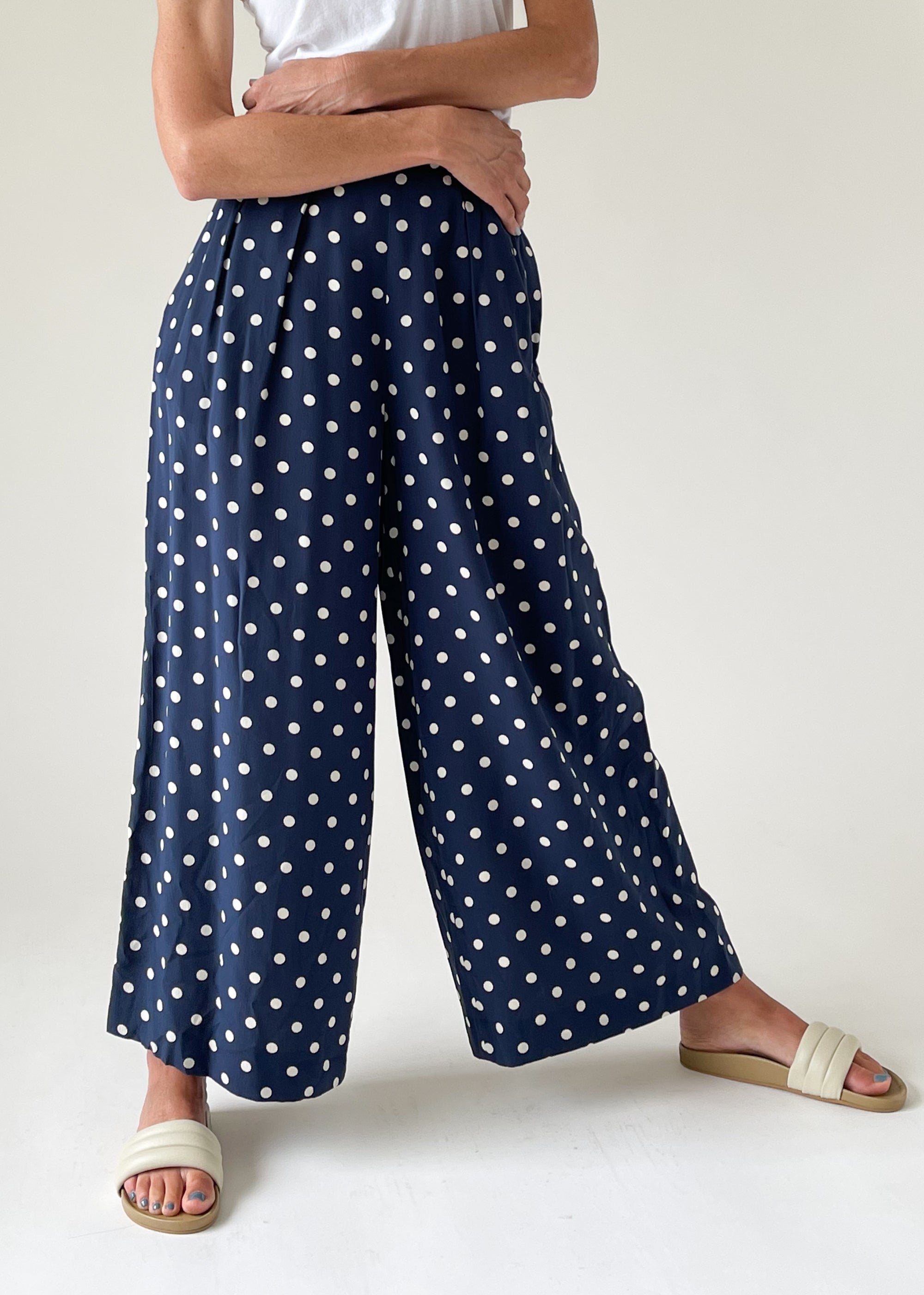 Vintage 1980s Ralph Lauren Silk Wide Leg Pants
