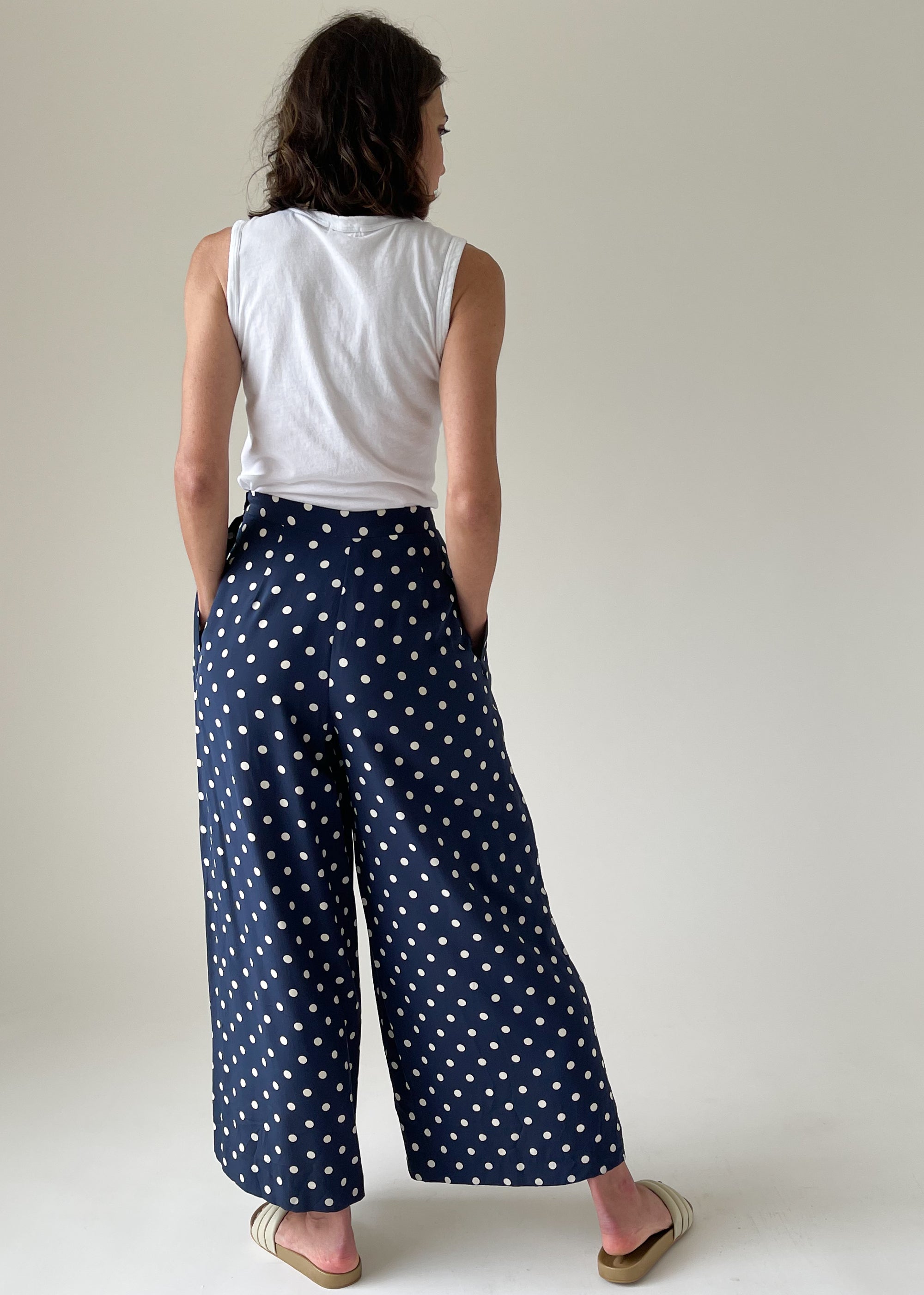 Vintage 1980s Ralph Lauren Silk Wide Leg Pants
