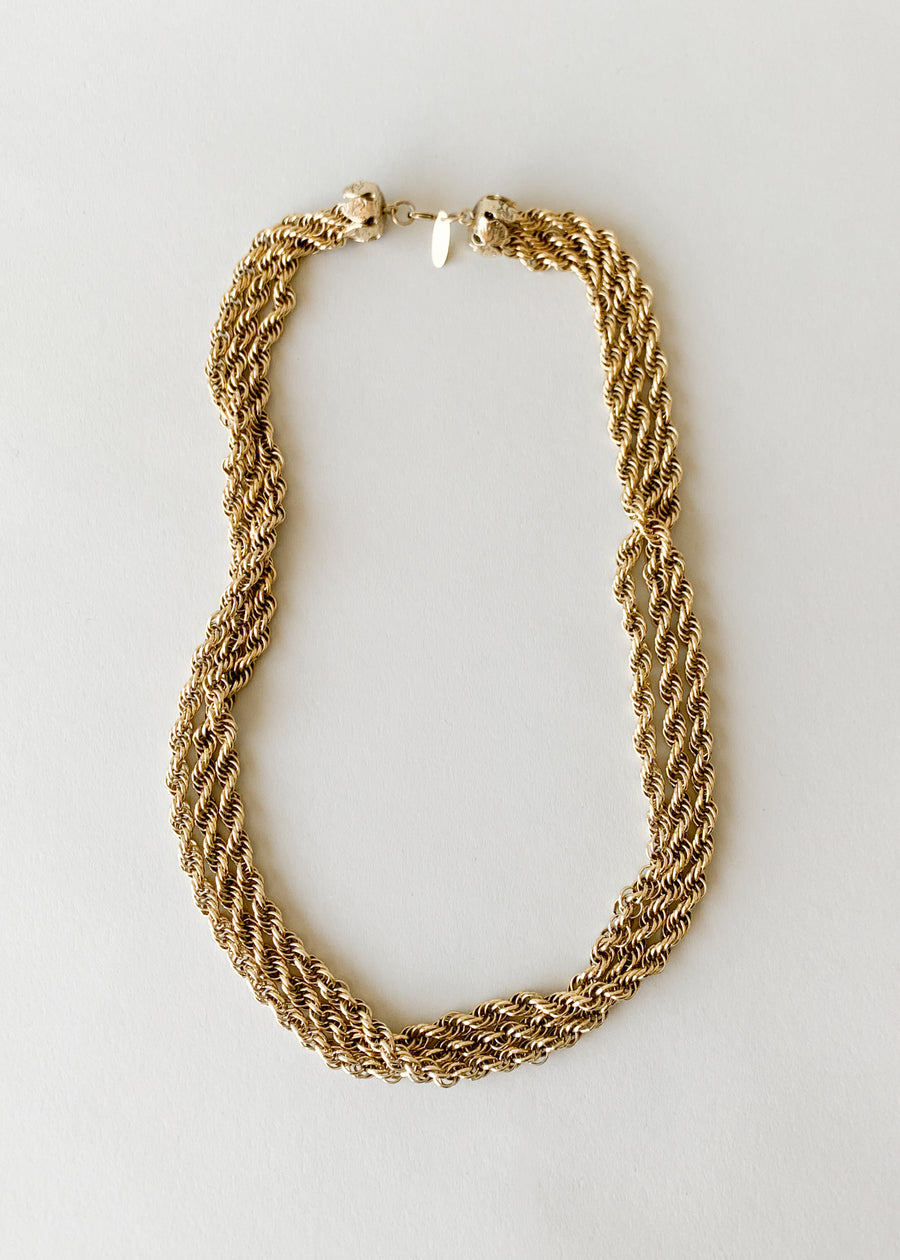 Vintage Whiting & Davis Multi Rope Chain Necklace