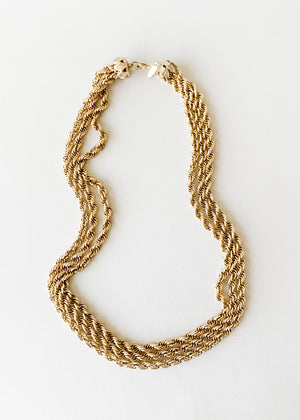 Vintage Whiting & Davis Multi Rope Chain Necklace
