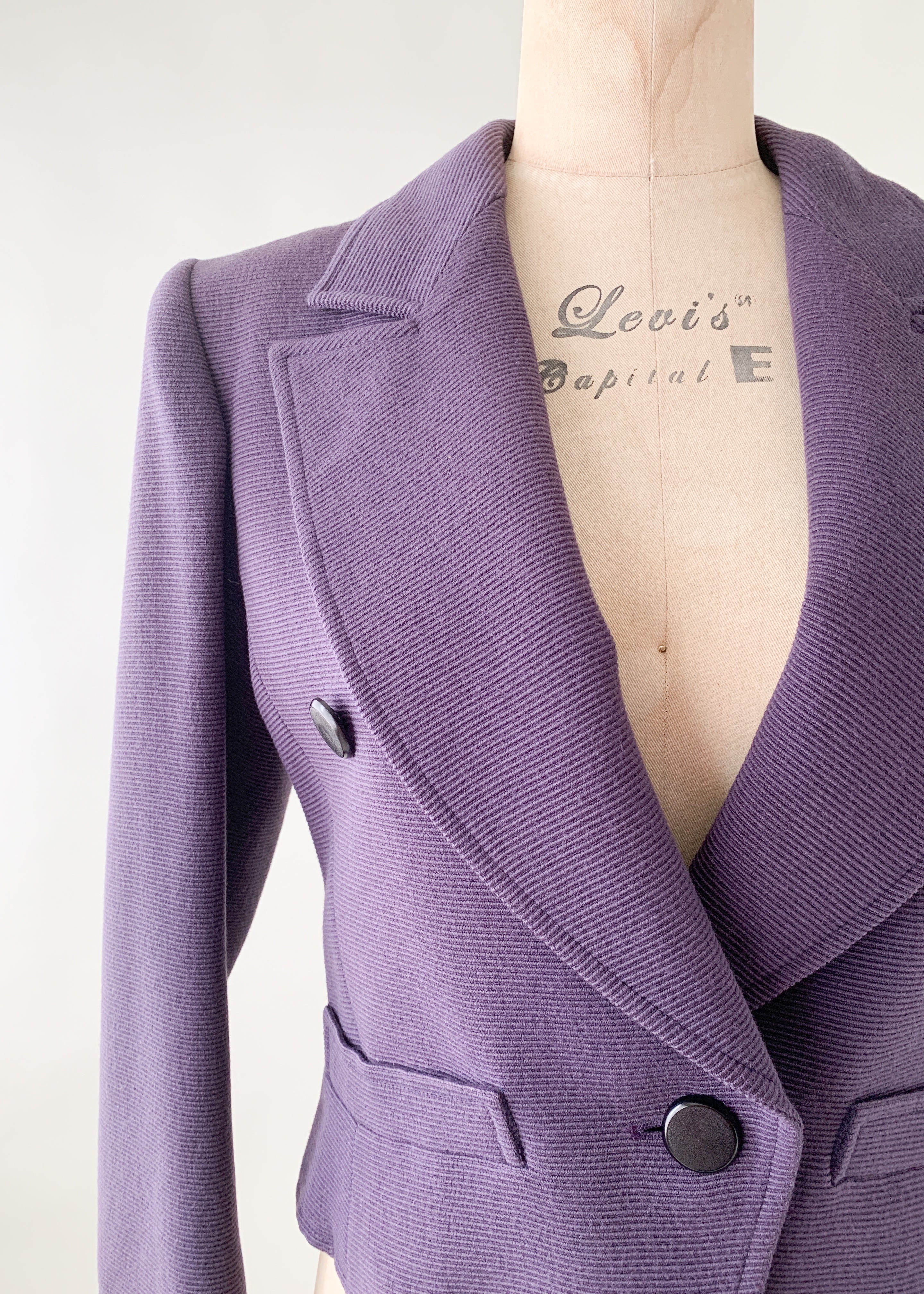 Vintage 1970s YSL Cropped Wool Blazer