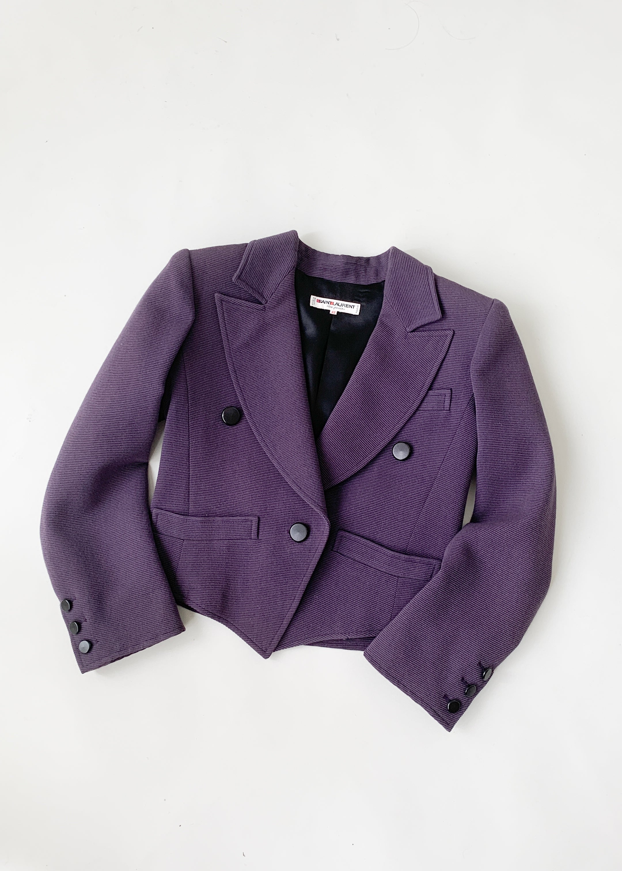 Vintage 1970s YSL Cropped Wool Blazer