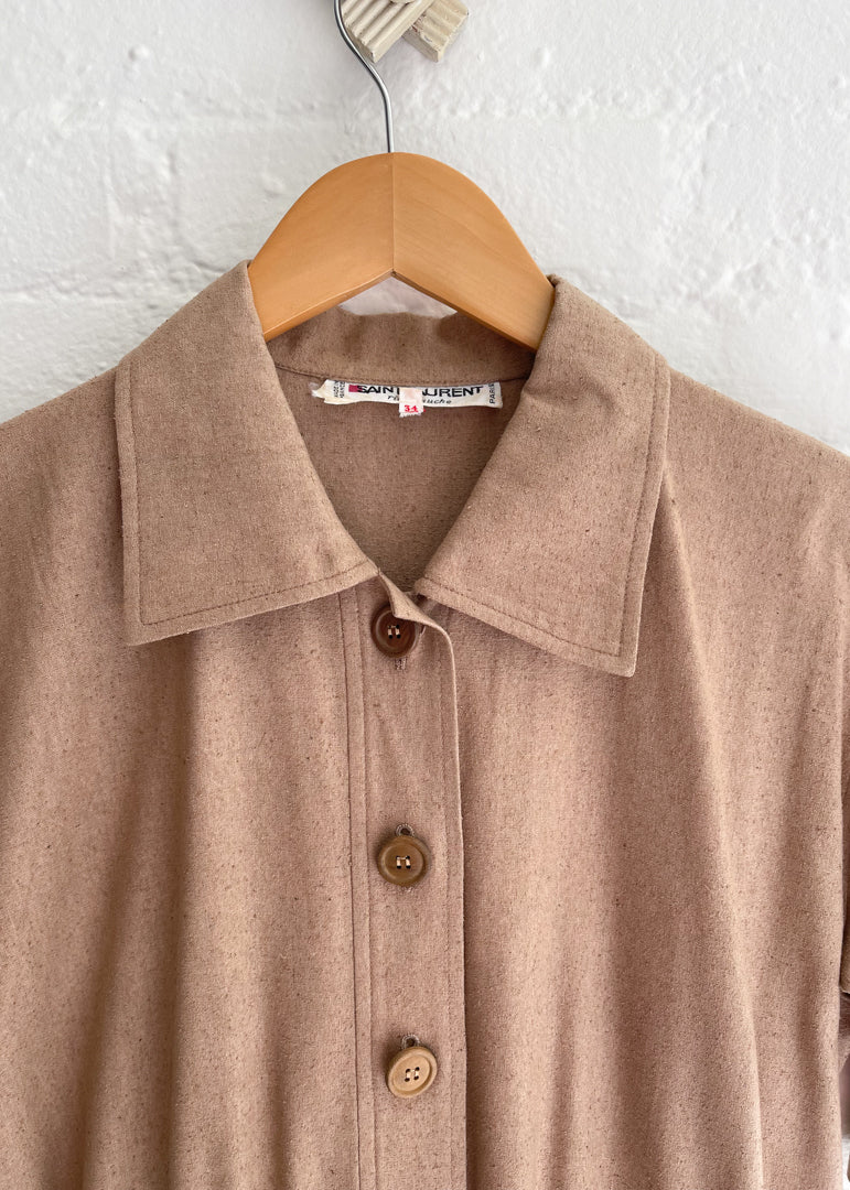Vintage 1980s Yves Saint Laurent Linen Dress