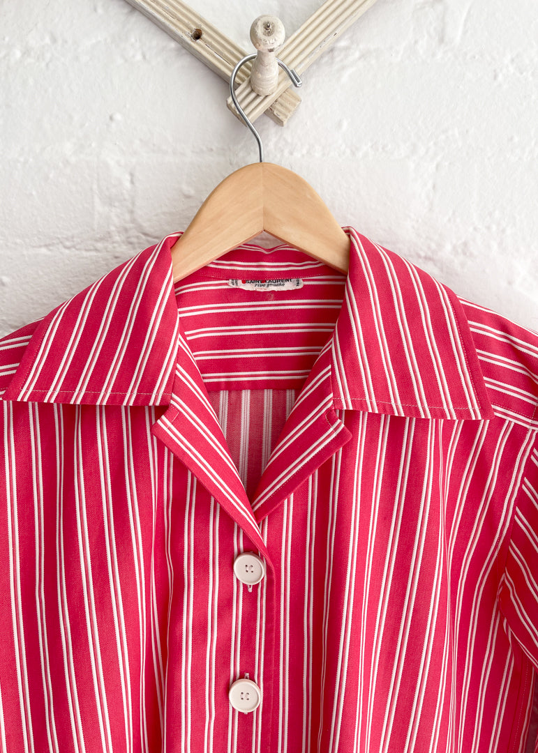 Vintage 1980s Yves Saint Laurent Striped Cotton Shirt