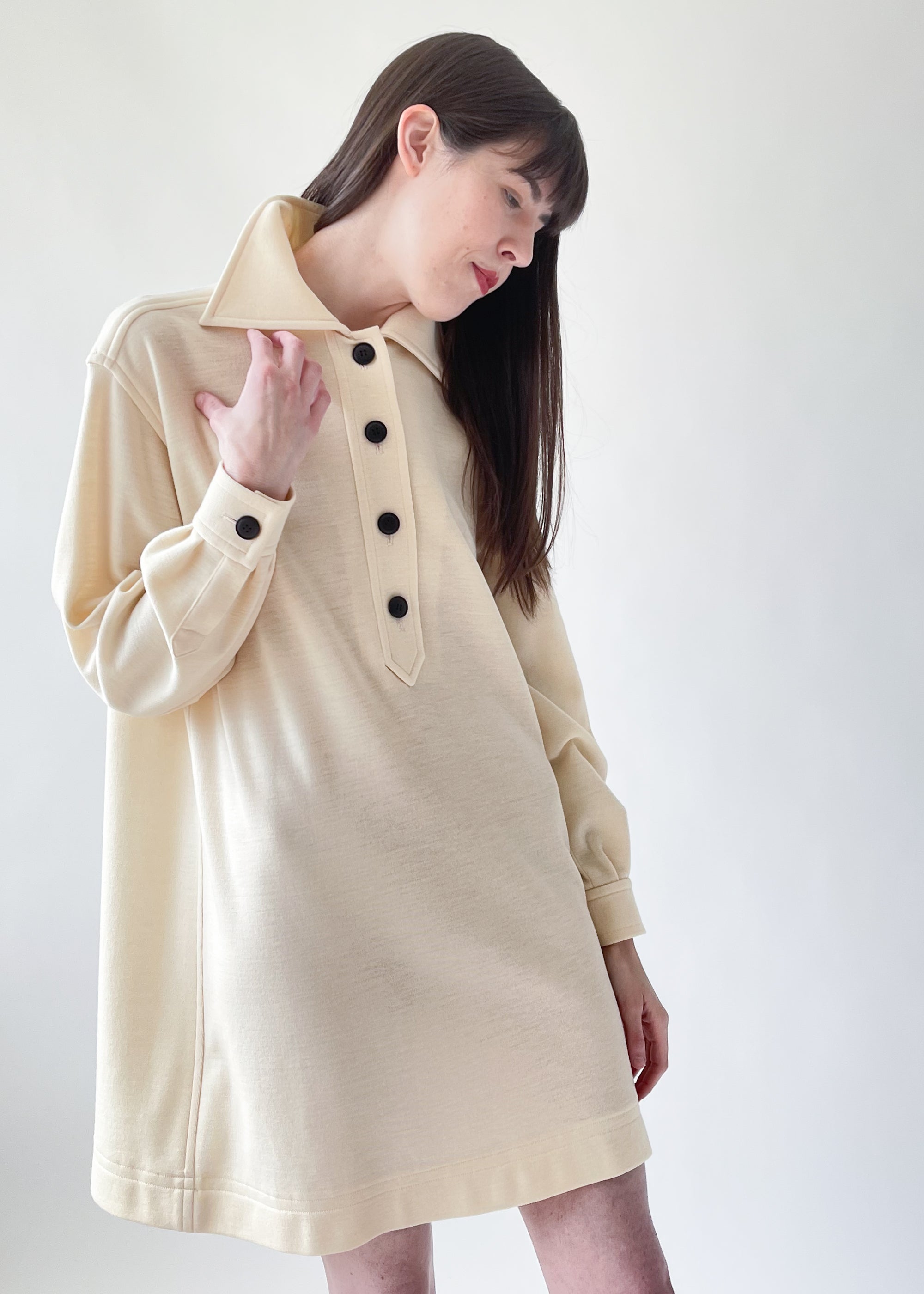 Vintage 1980s YSL Wool Tunic Dress