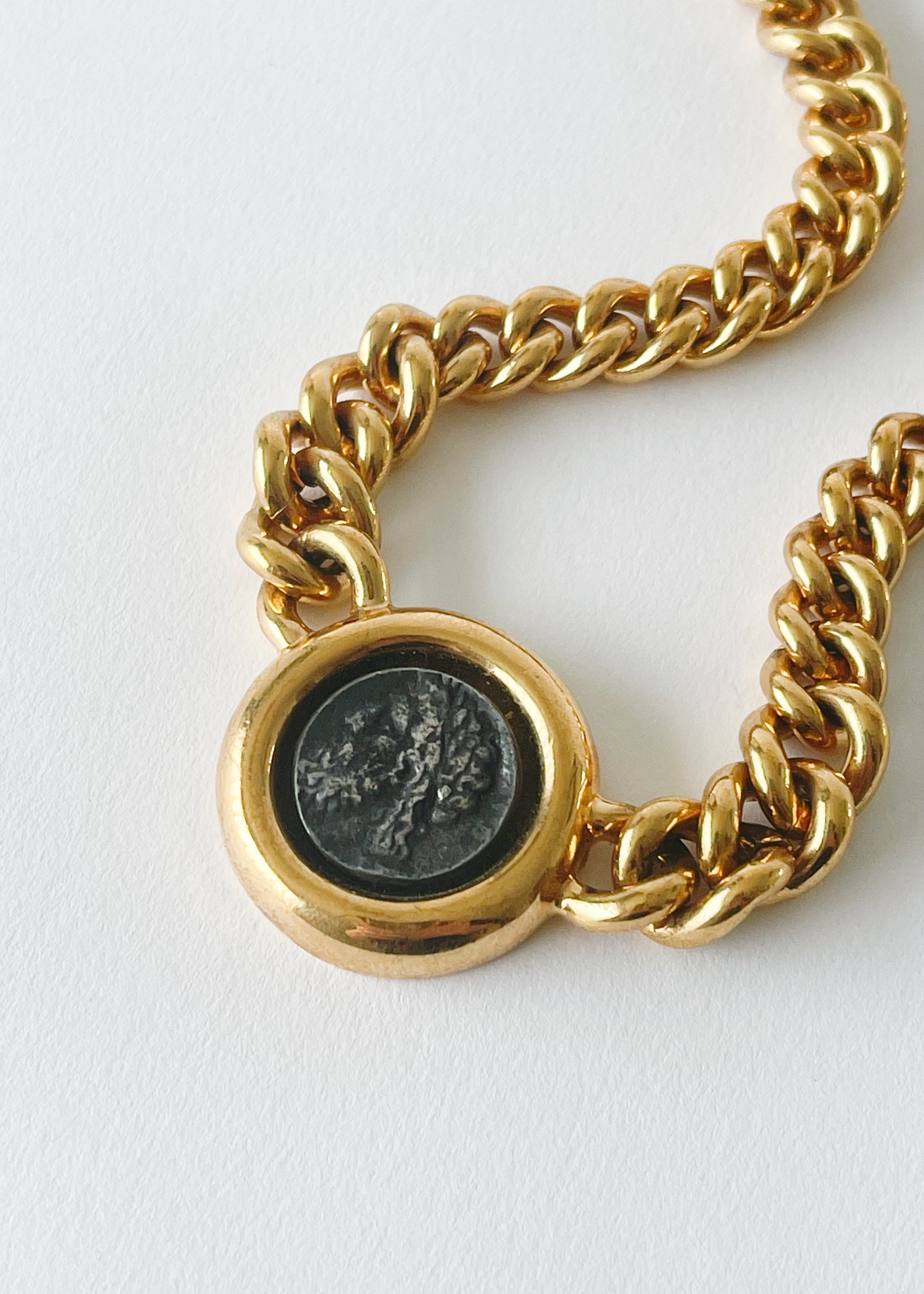 Vintage 1990s Greek Coin Necklace