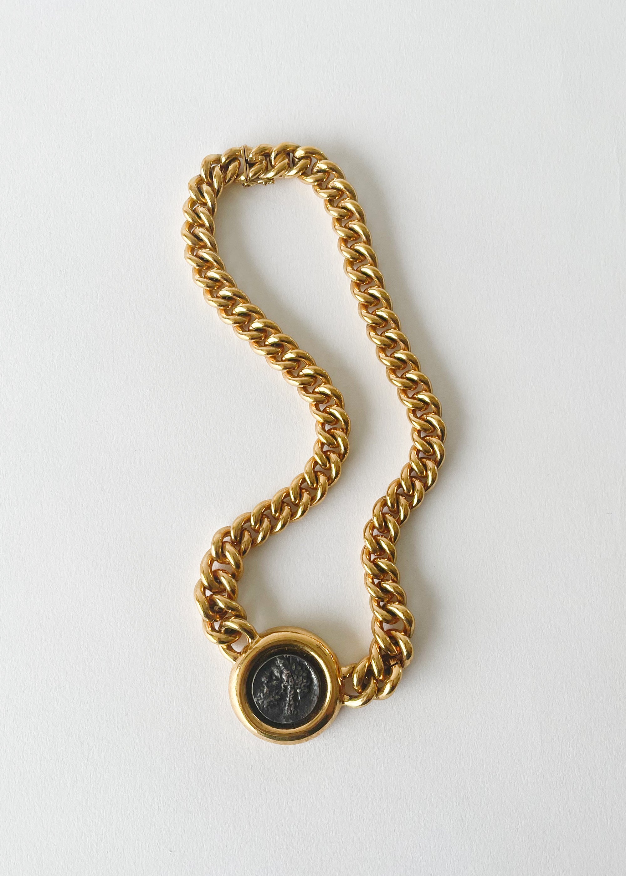 Vintage 1990s Greek Coin Necklace