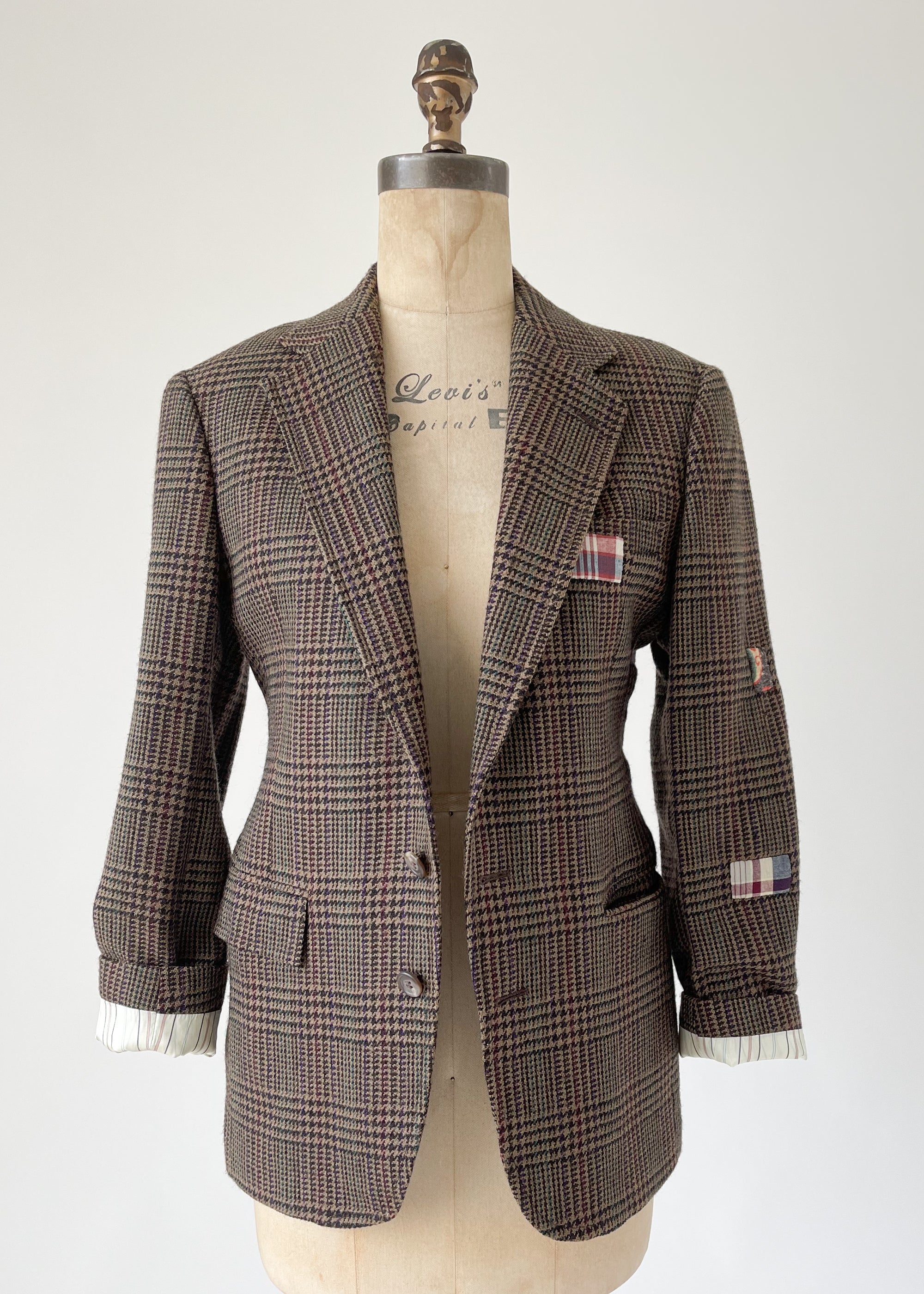 Vintage Patched Menswear Tweed Jacket