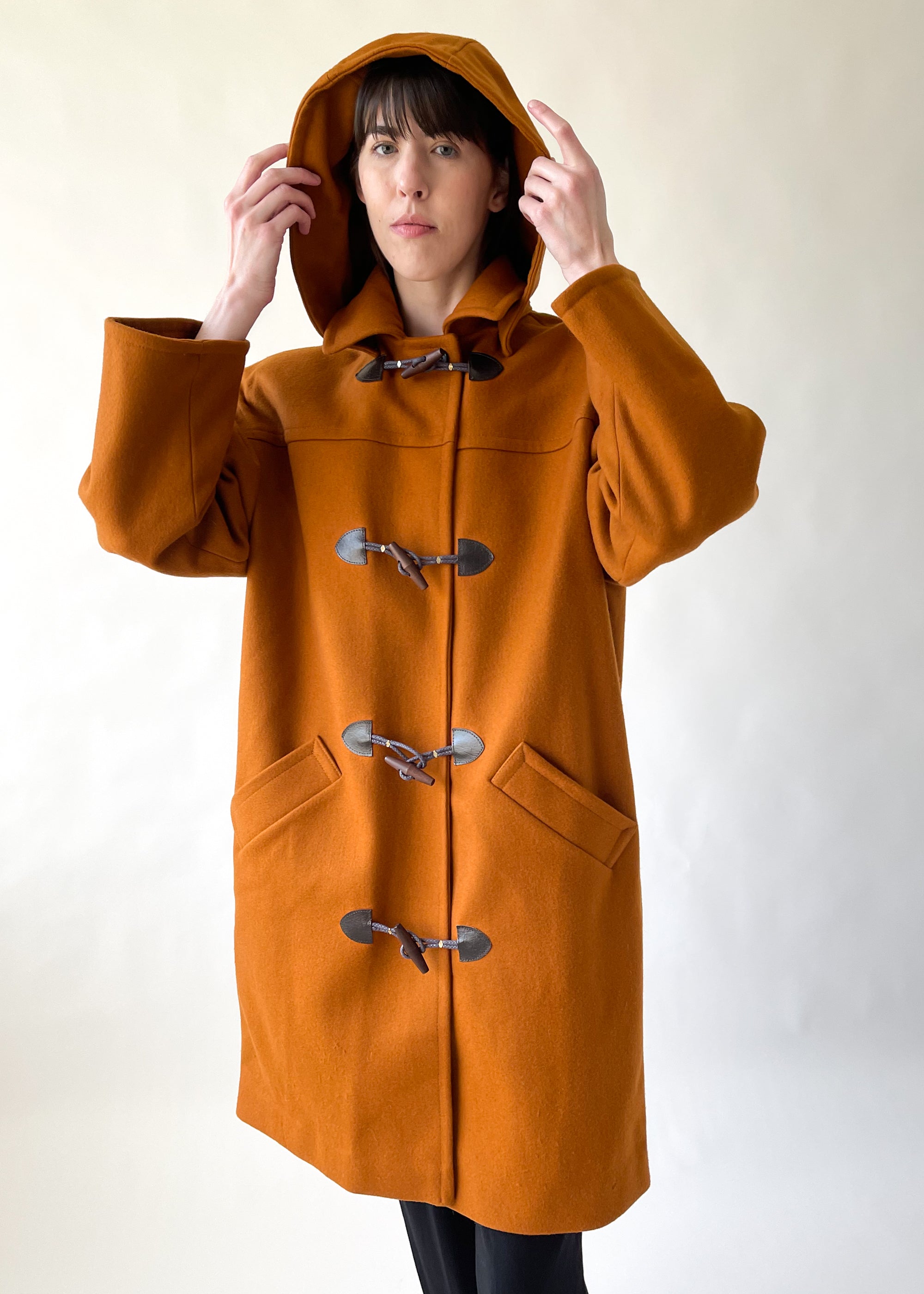 Vintage 1980s Ocre Wool Duffle Coat