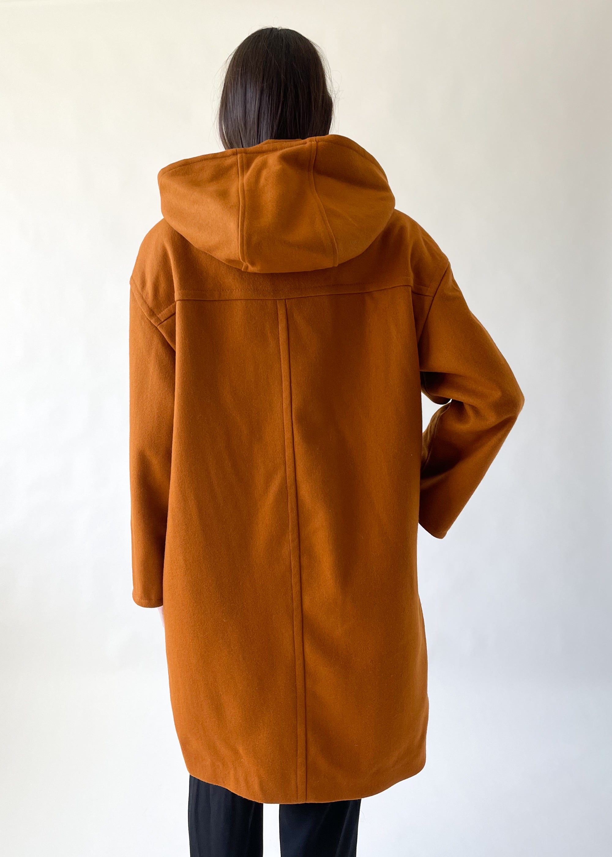 Vintage 1980s Ocre Wool Duffle Coat