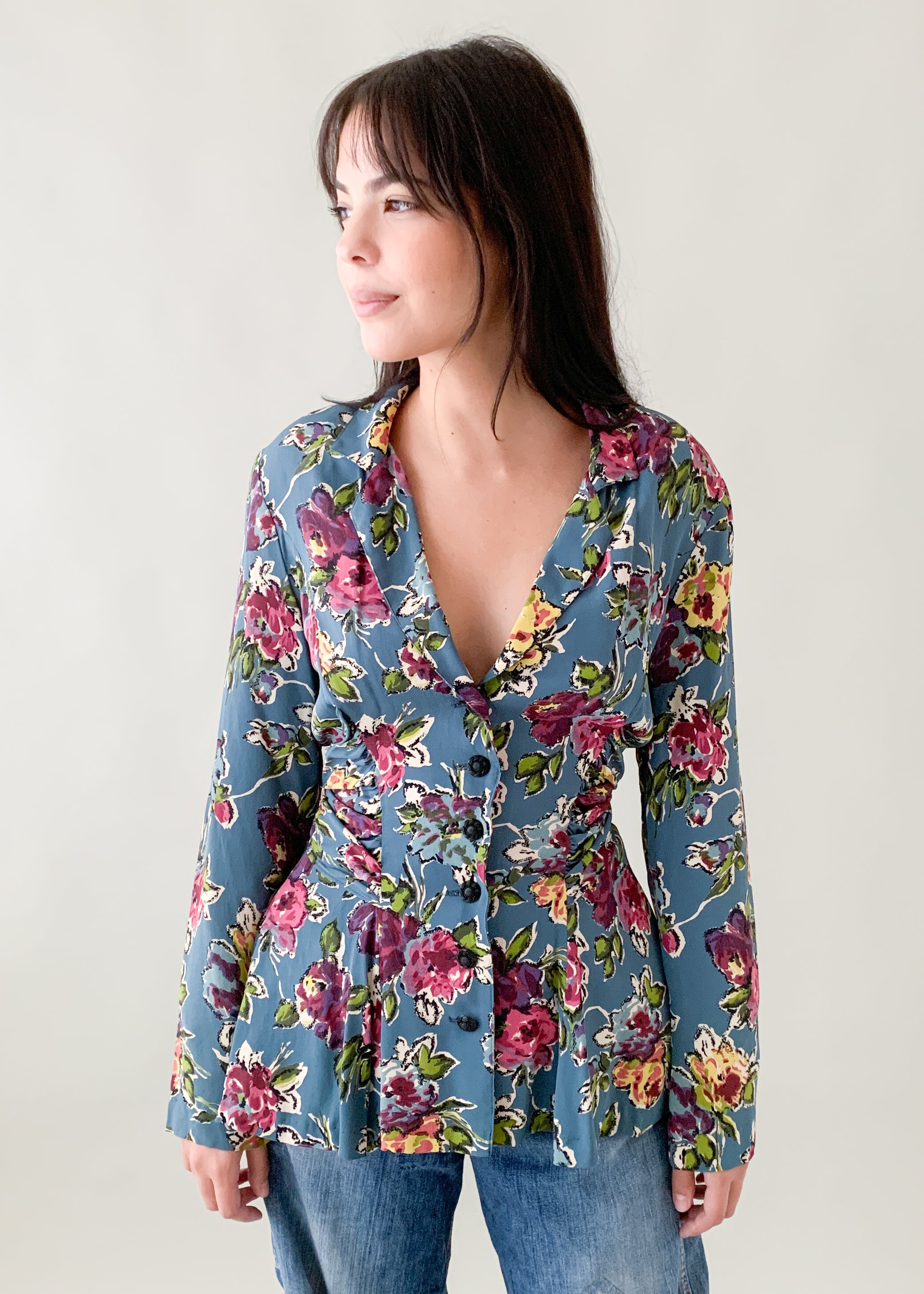 Vintage 1990s Betsey Johnson Floral Blazer