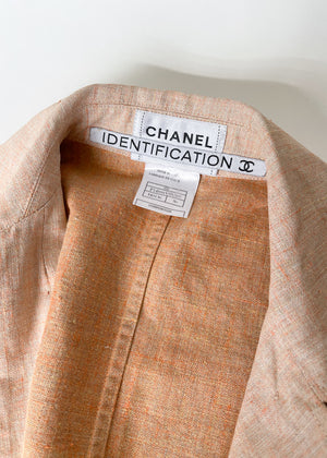 Vintage Late 1990s Chanel Linen Trench Coat