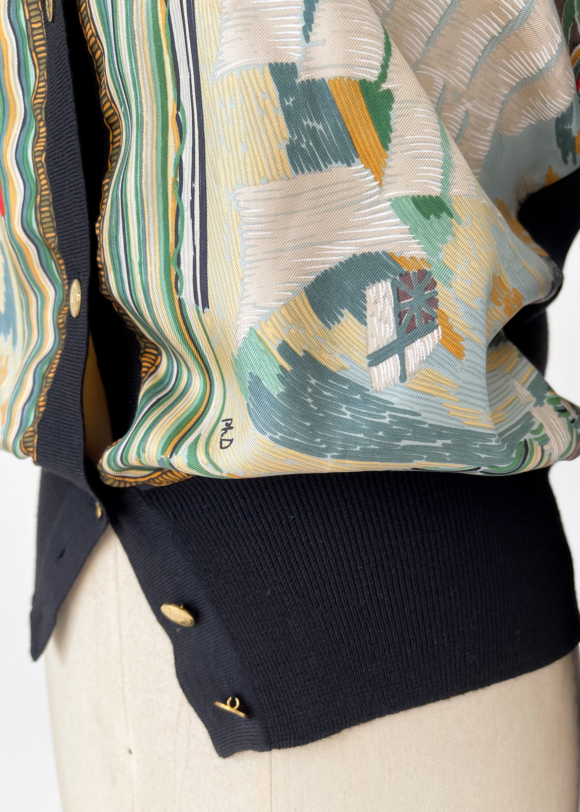 Vintage 1990s Hermes Silk Knit Cardigan