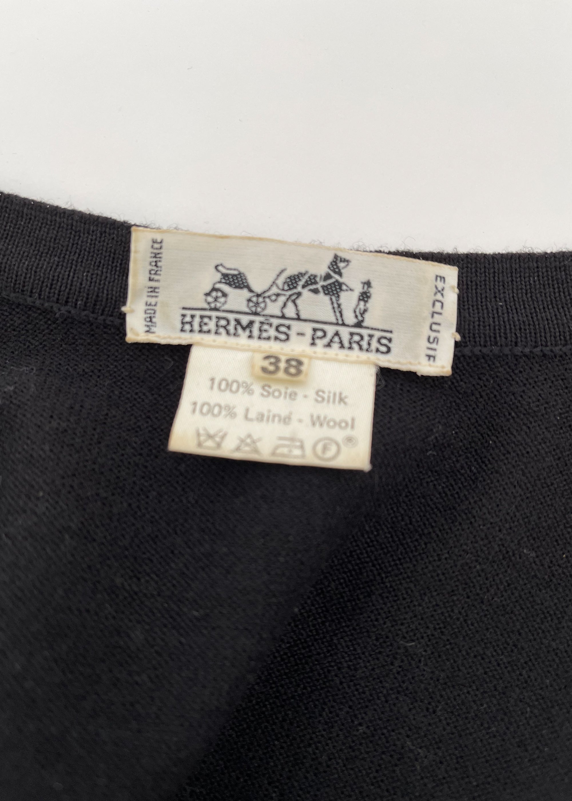Vintage 1990s Hermes Silk Knit Cardigan