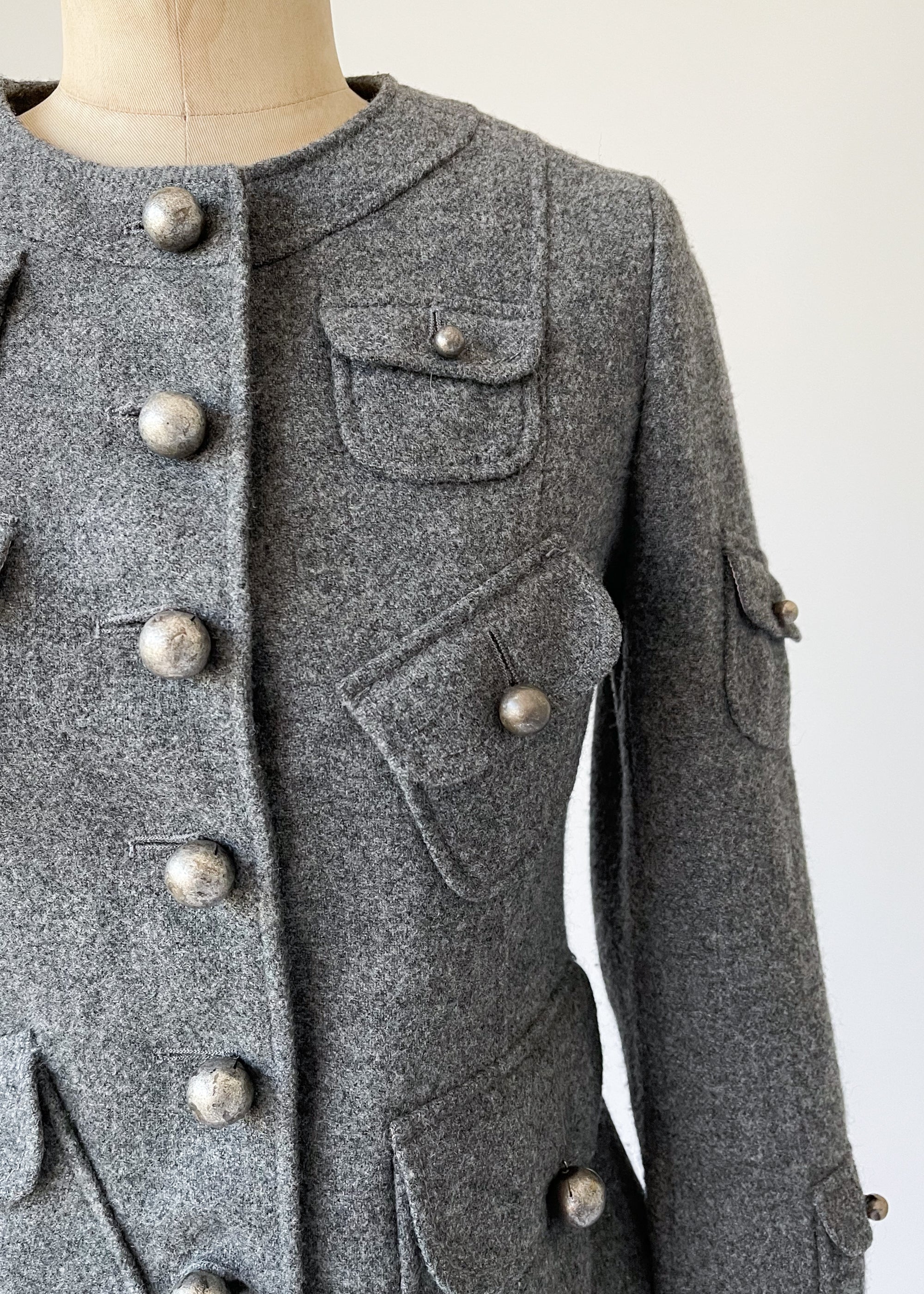 Vintage 1990s Moschino Cheap and Chic Wool Military Jacket