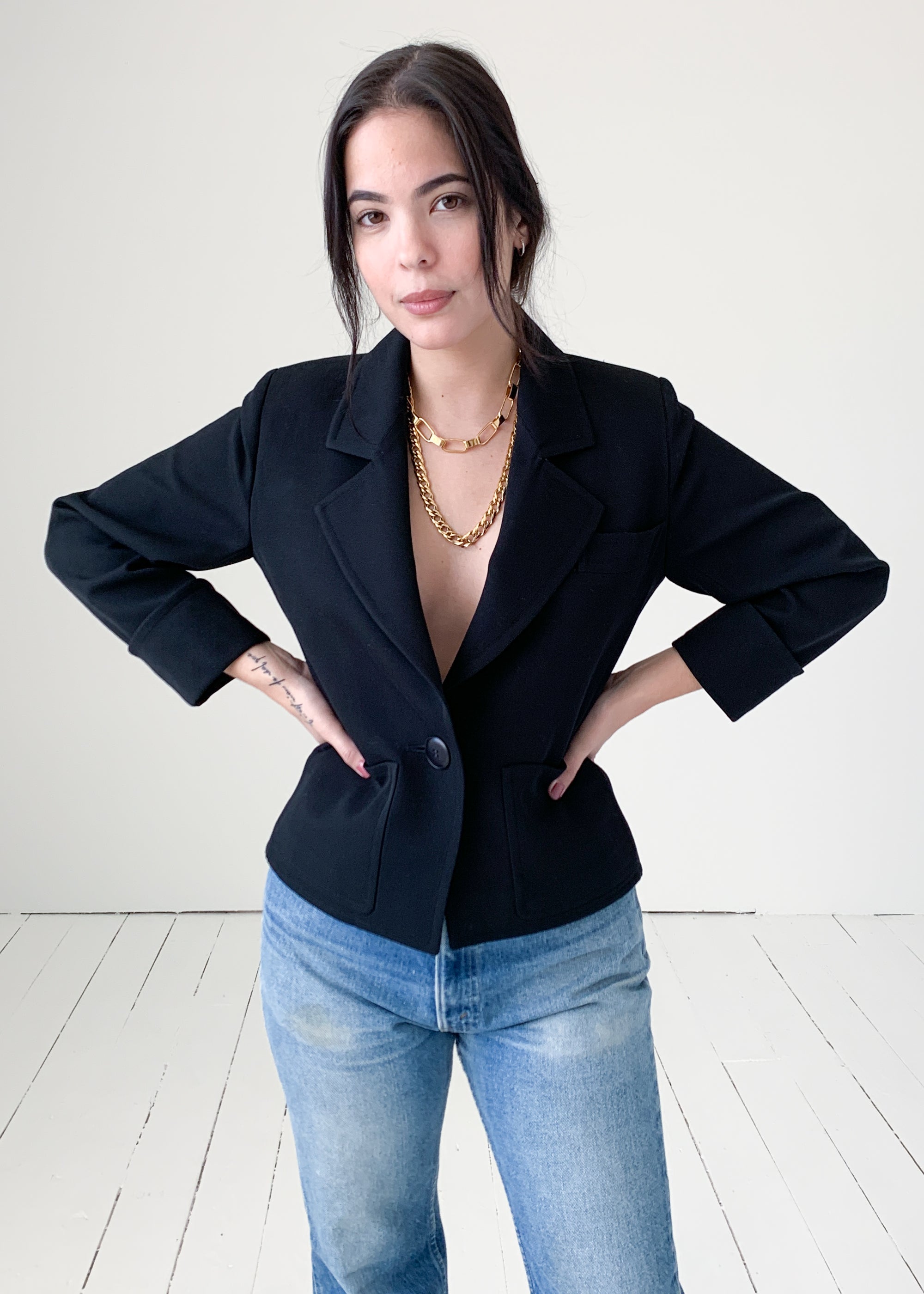 Vintage 1980s YSL Cropped Jacket