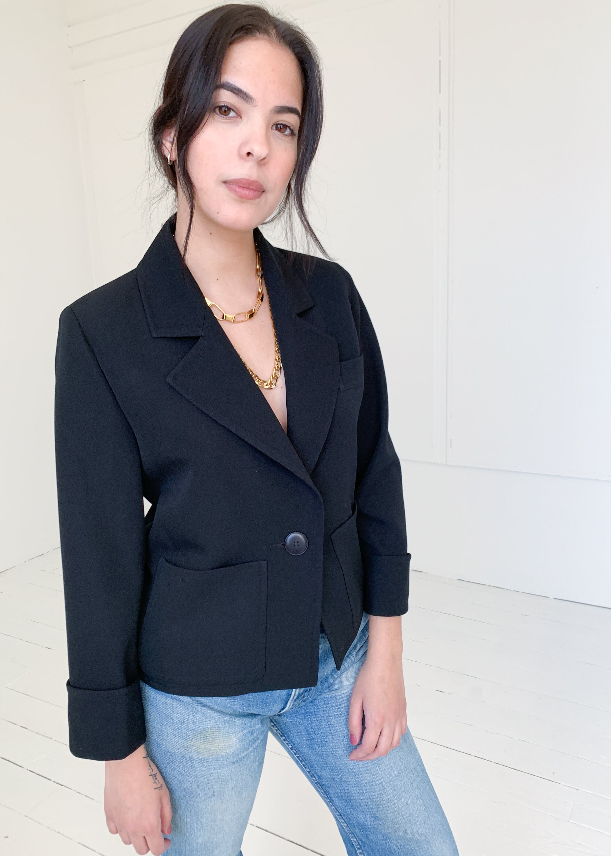Vintage 1980s YSL Cropped Jacket