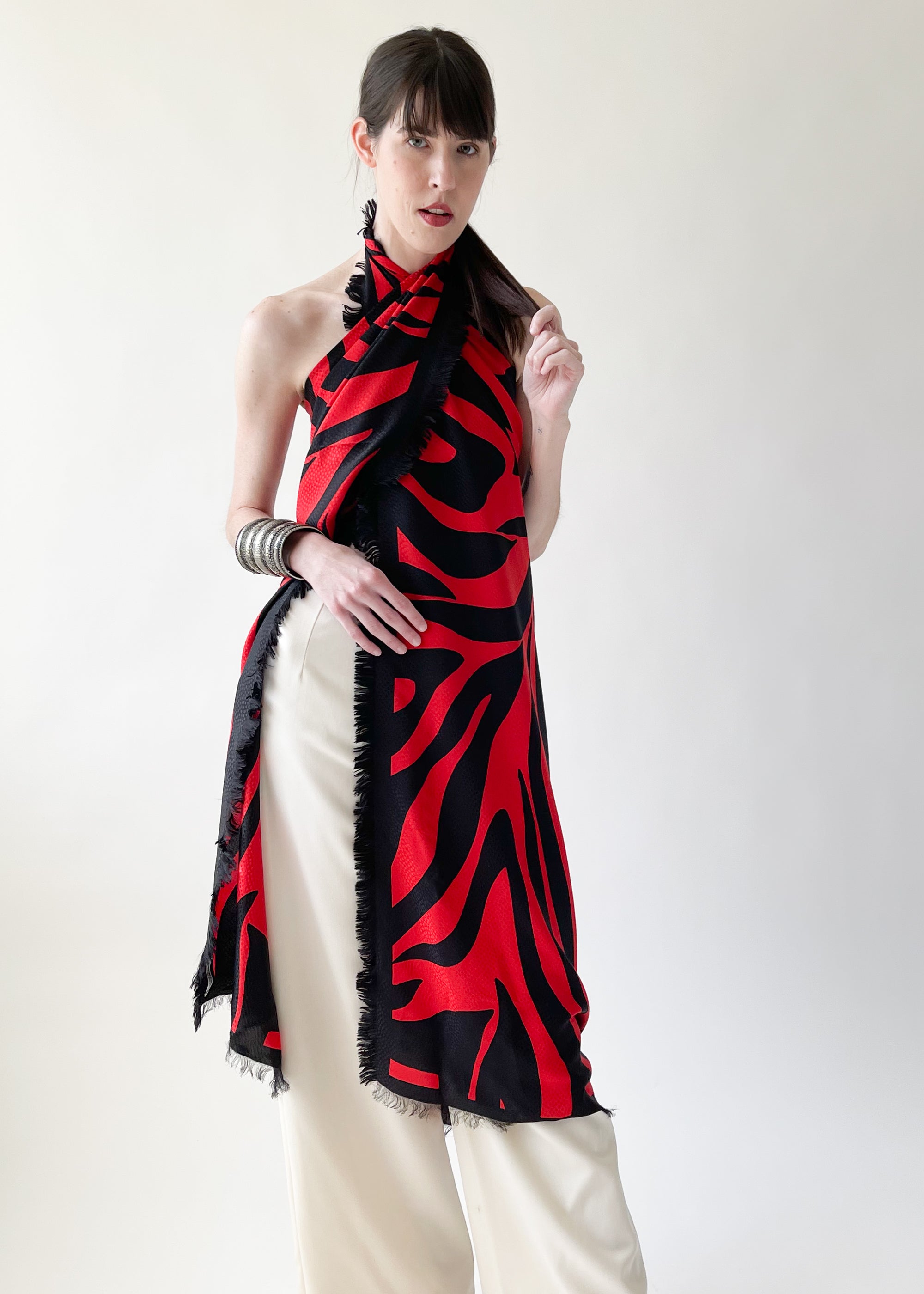 Vintage 1990s YSL Large Silk Scarf