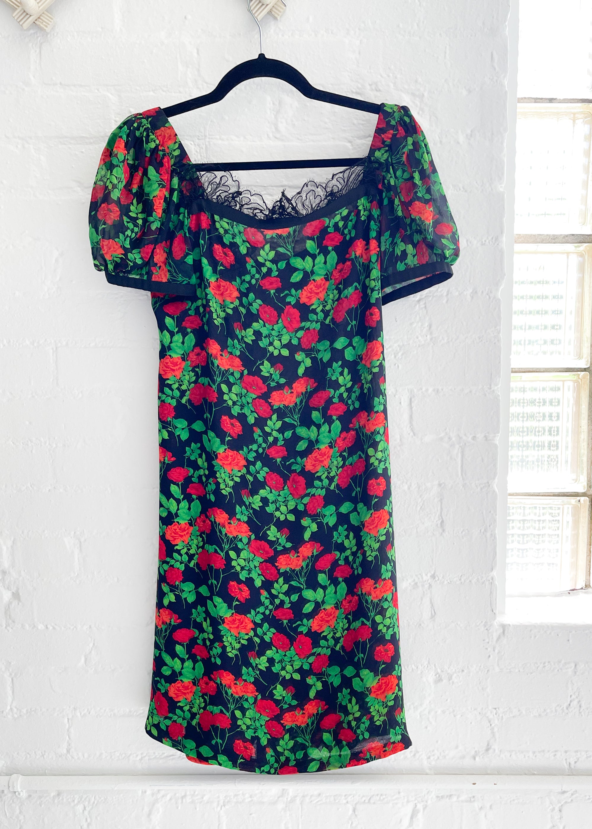 Vintage 1990s YSL Silk and Lace Dress