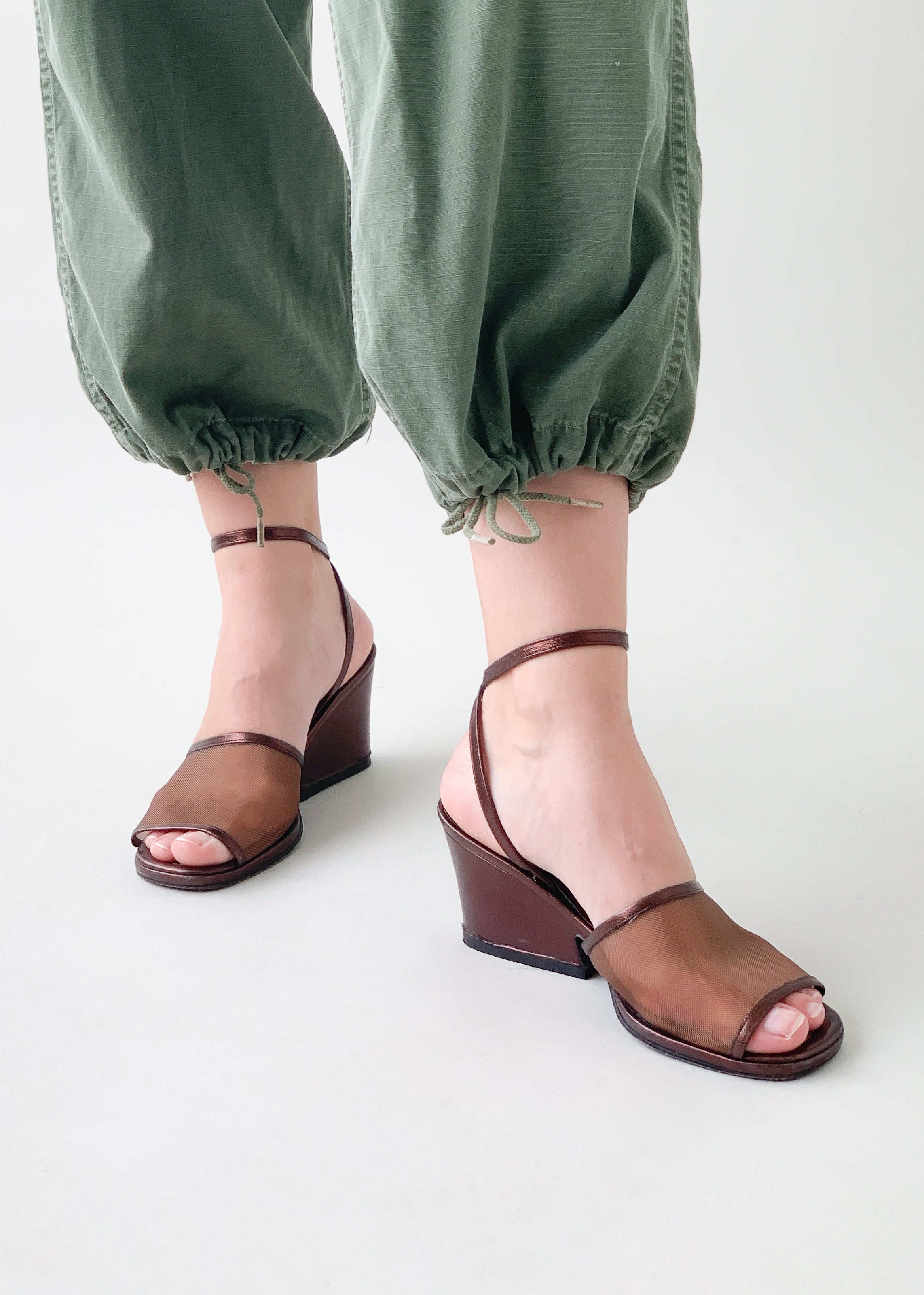 Vintage 1990s YSL Ankle Strap Sandals