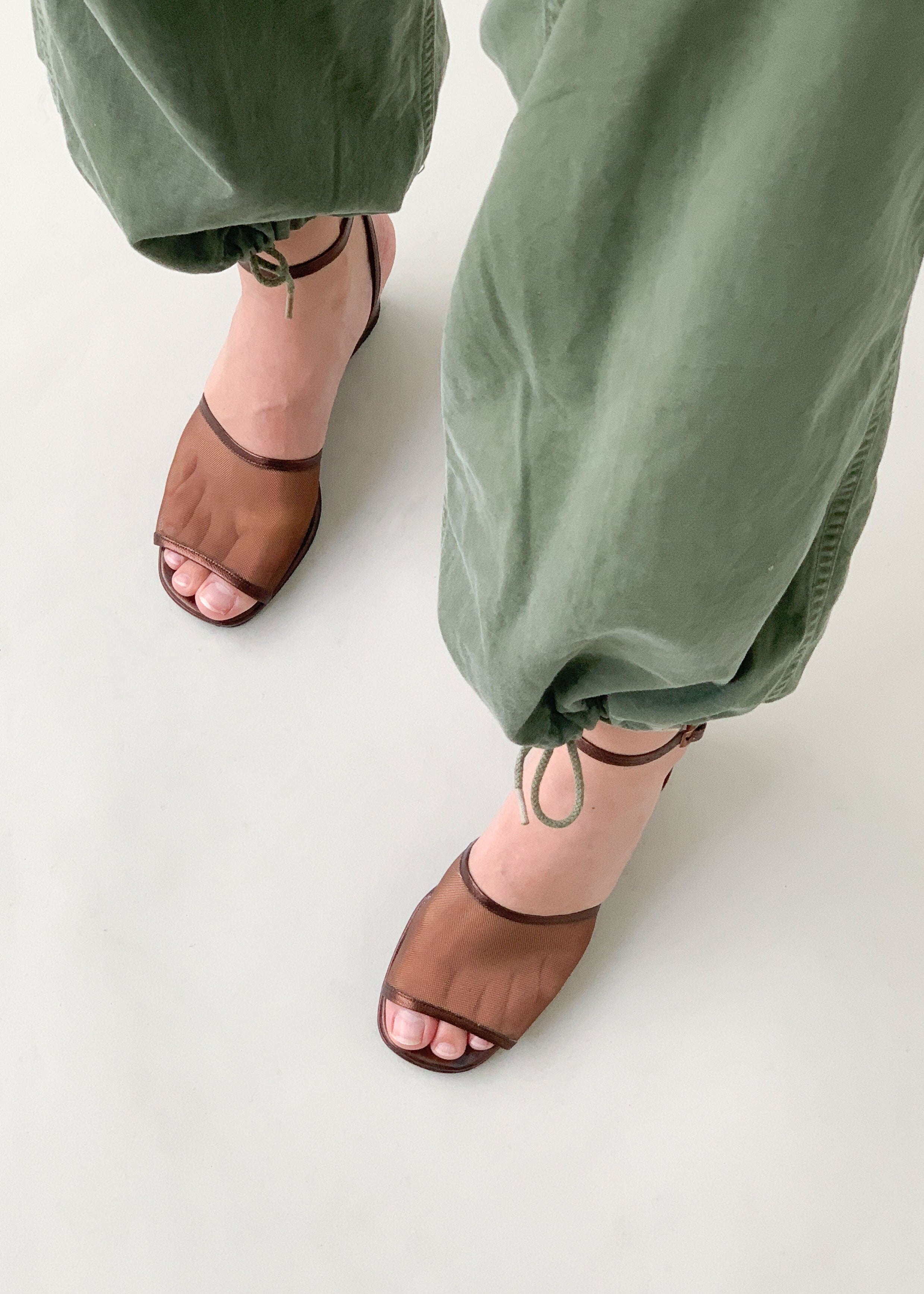Vintage 1990s YSL Ankle Strap Sandals
