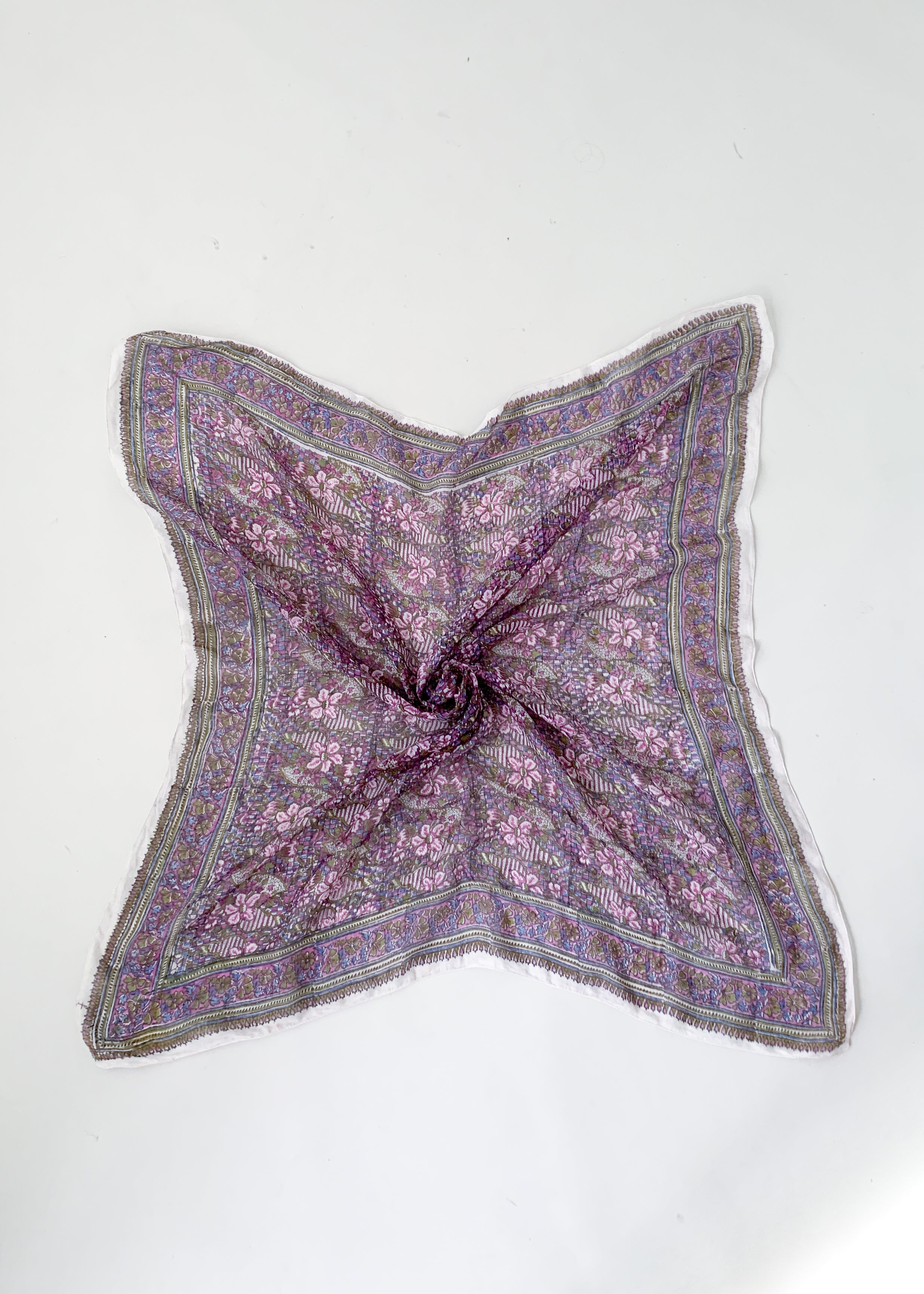 Vintage Adini Large Block Print Scarf