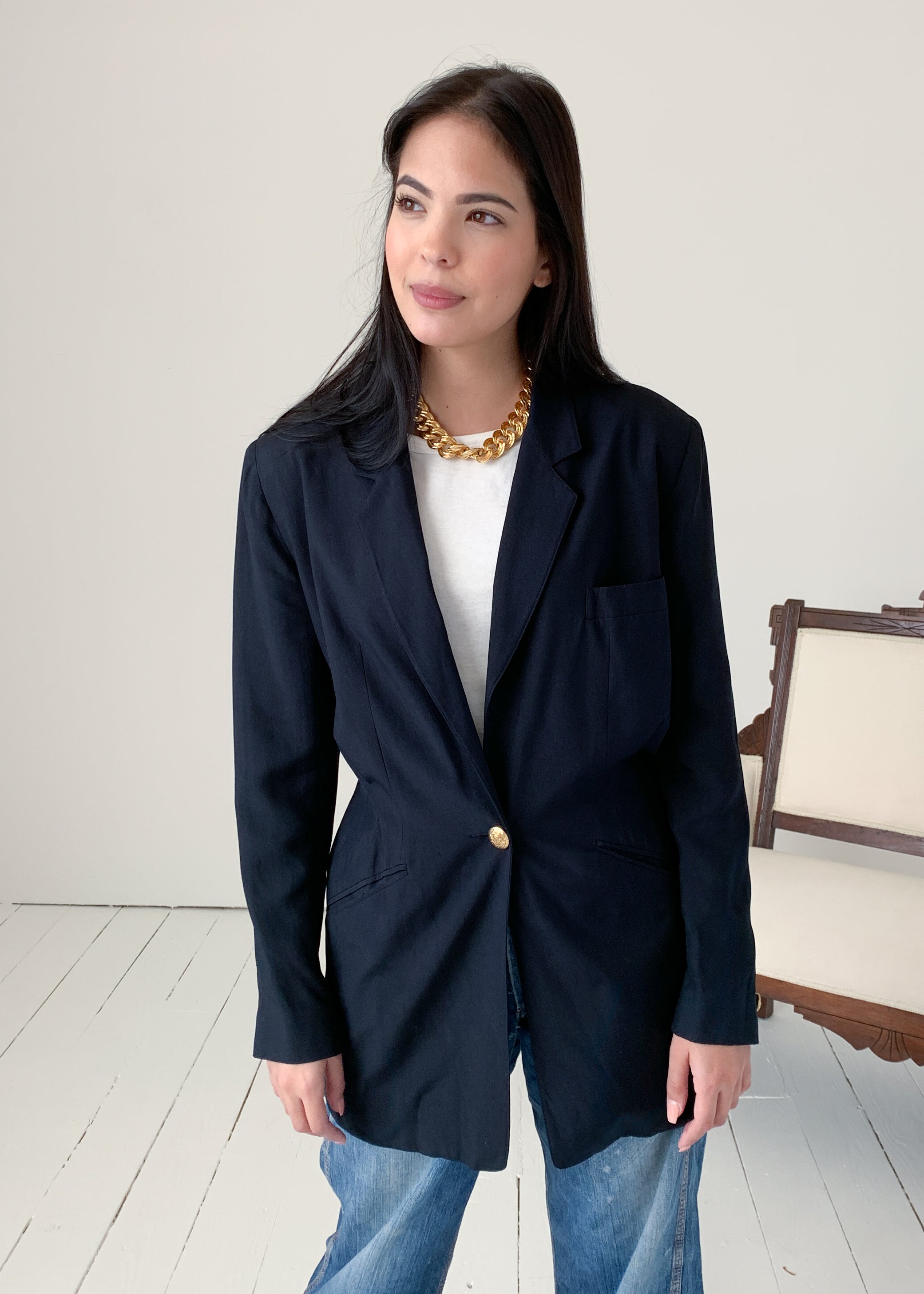 Vintage Donna Karan Silk Blazer