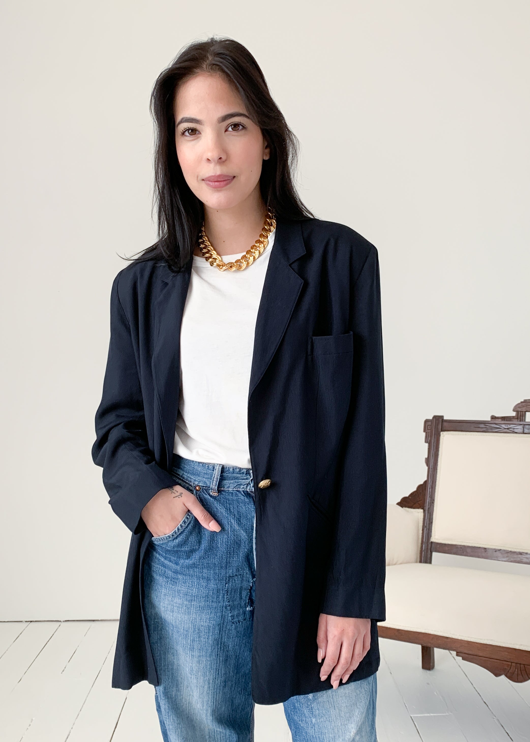 Vintage Donna Karan Silk Blazer