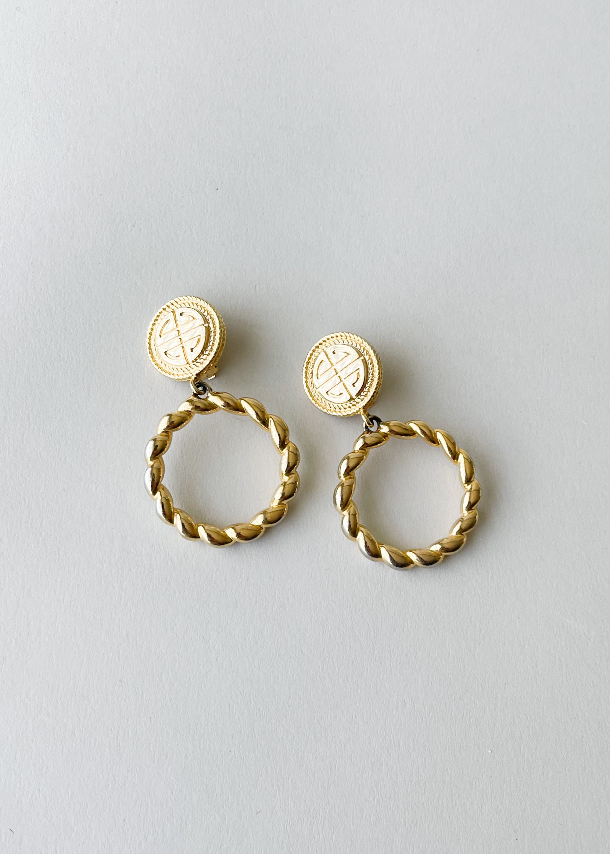 Vintage Givenchy Logo Hoop Earrings