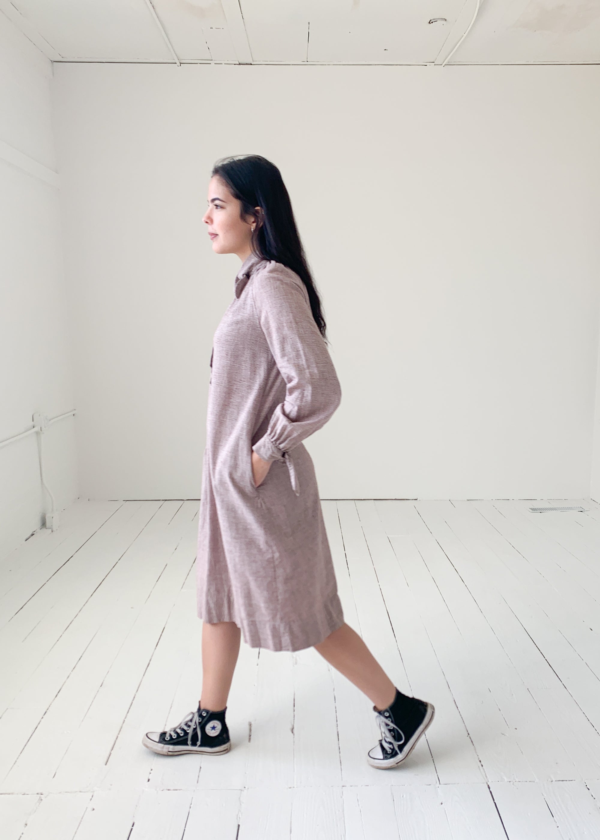 Vintage 1970s India Imports Checked Dress