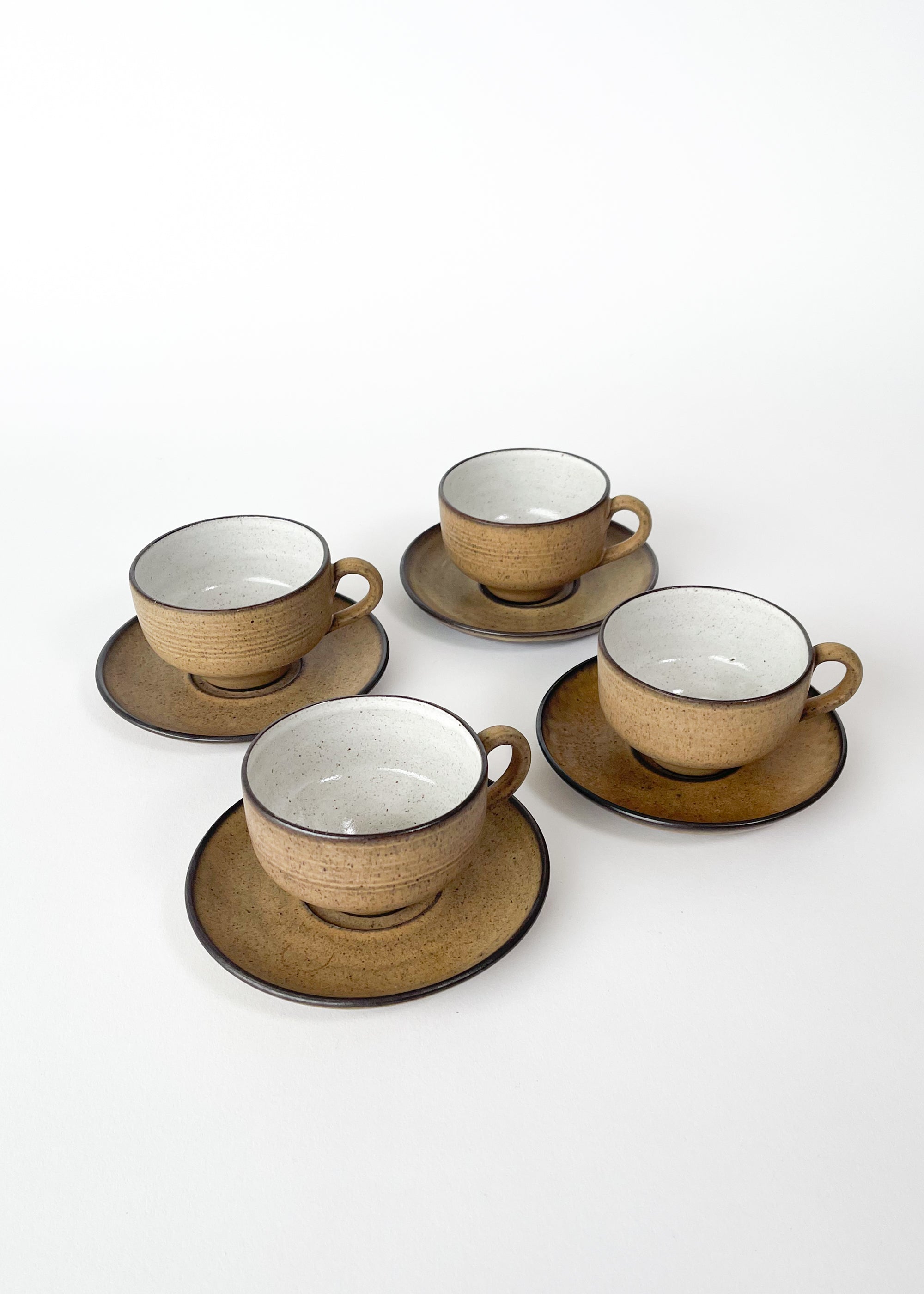 Vintage MCM Zaalberg Studio Pottery Espresso Cup Set