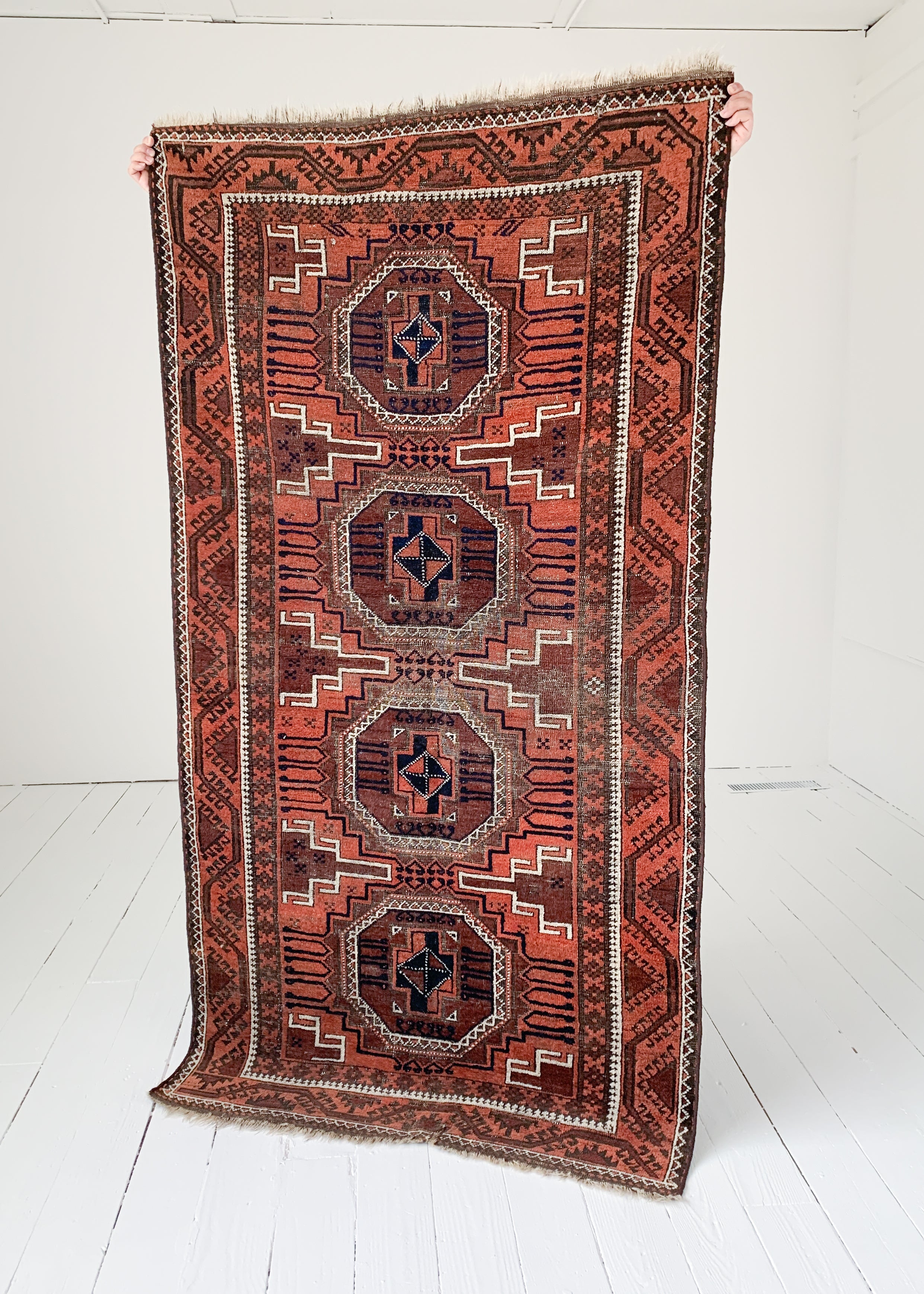 Vintage Geometric Turkish Rug