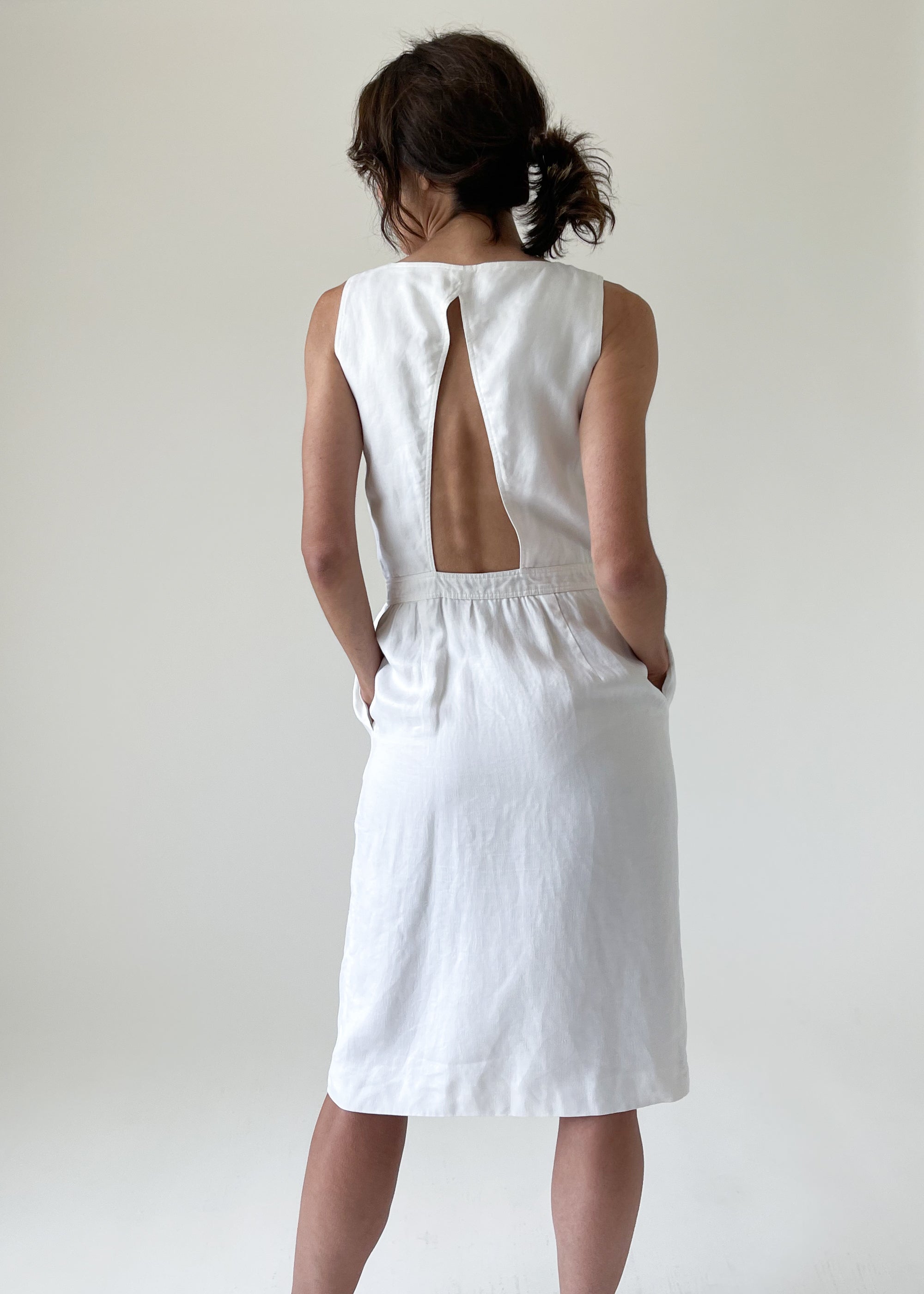 Vintage Valentino Open Back Linen Dress