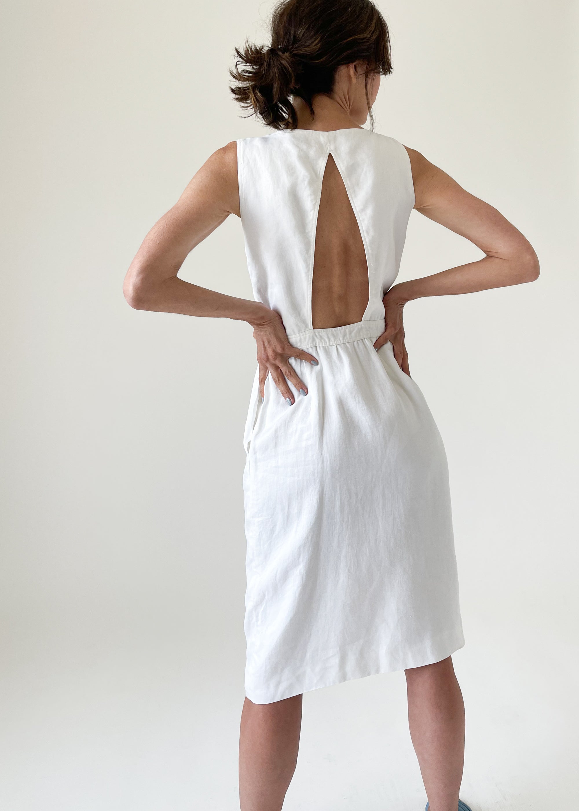 Vintage Valentino Open Back Linen Dress