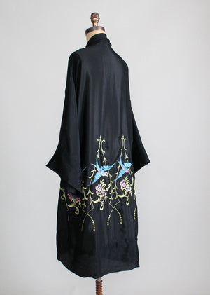 Vintage 1920s Silk Embroidered Kimono Robe