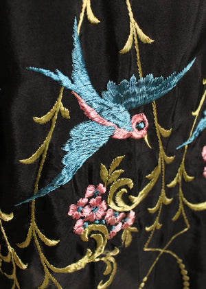 Vintage 1920s Silk Embroidered Robe