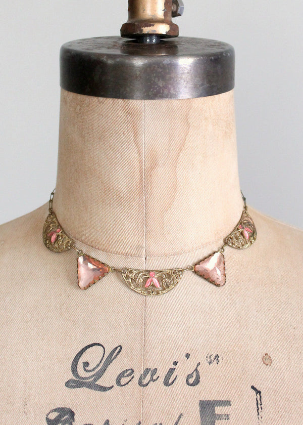 Pink Enameled LV Necklace – Relish New Orleans