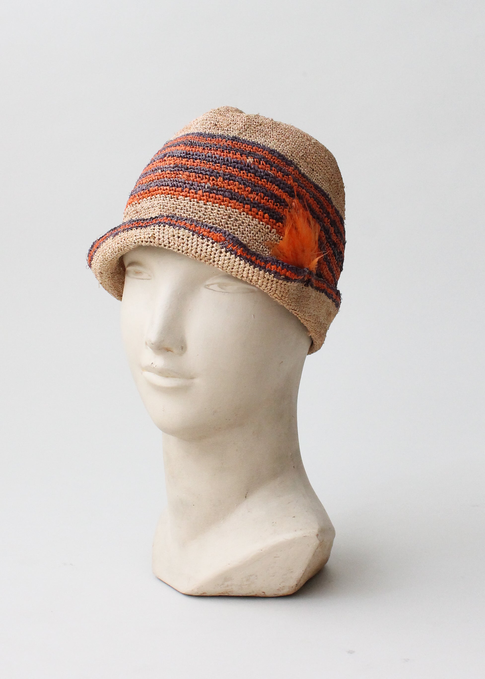 Vintage 1920s Straw Cloche Hat