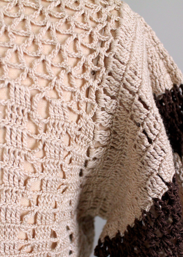 Vintage 1930s Brown Knit Day Dress